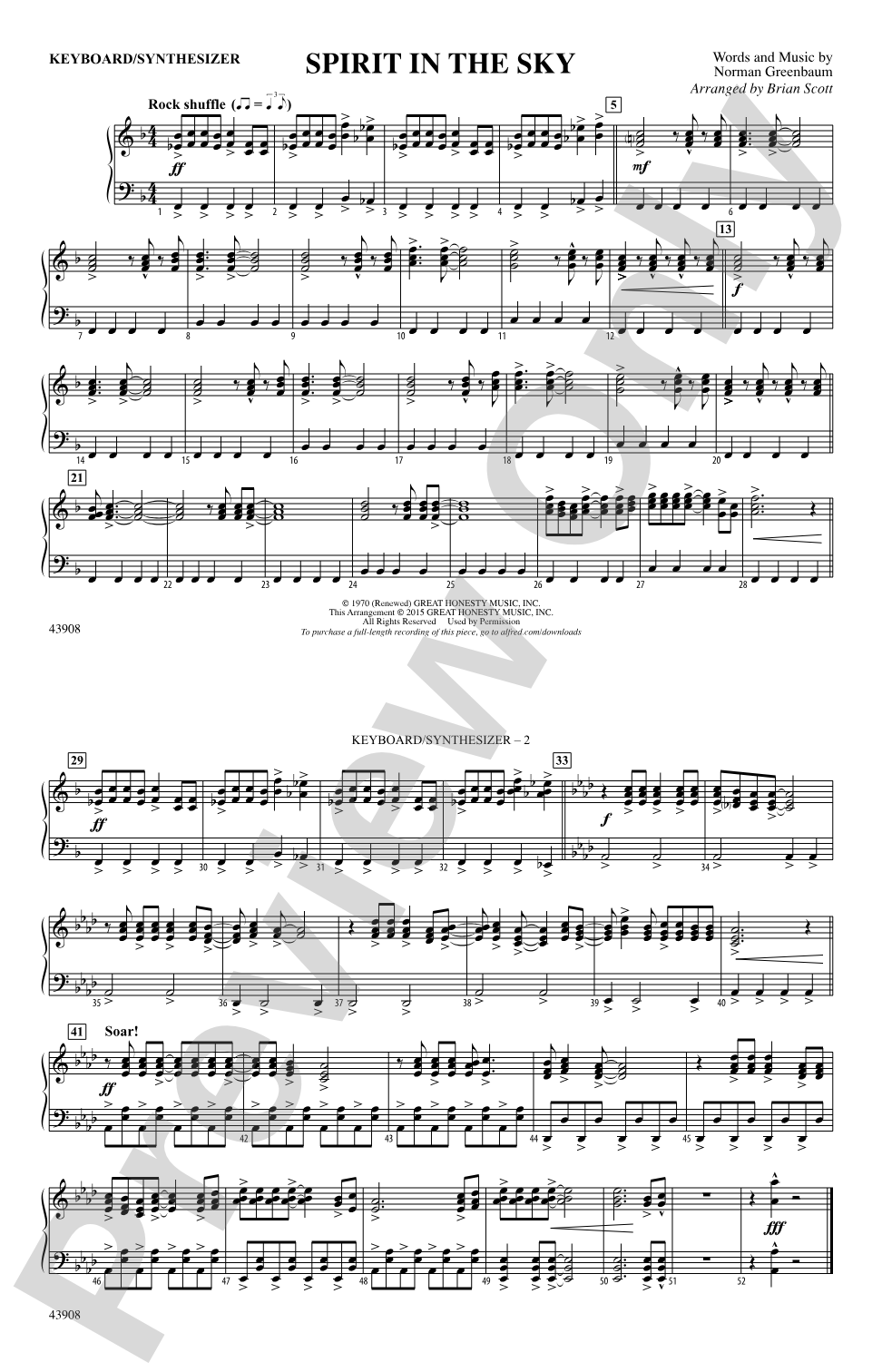 Spirit in the Sky (from Guardians of the Galaxy): Piano Accompaniment