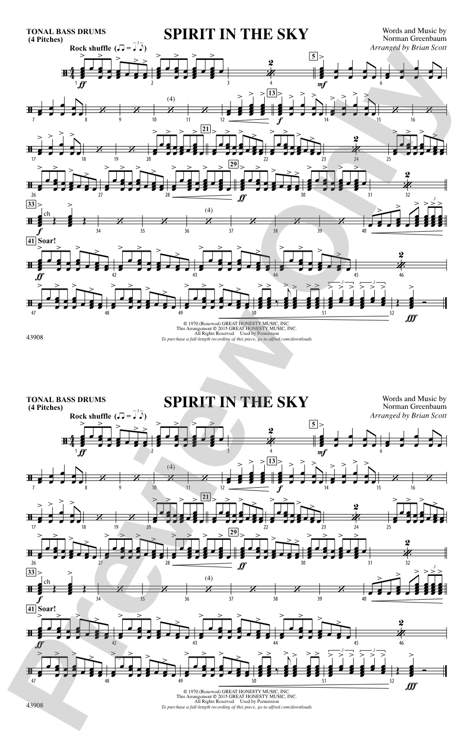 Spirit in the Sky (from Guardians of the Galaxy): Tonal Bass Drum