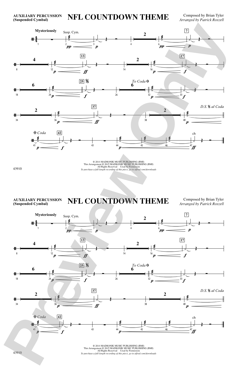 NFL Countdown Theme: Auxiliary Percussion