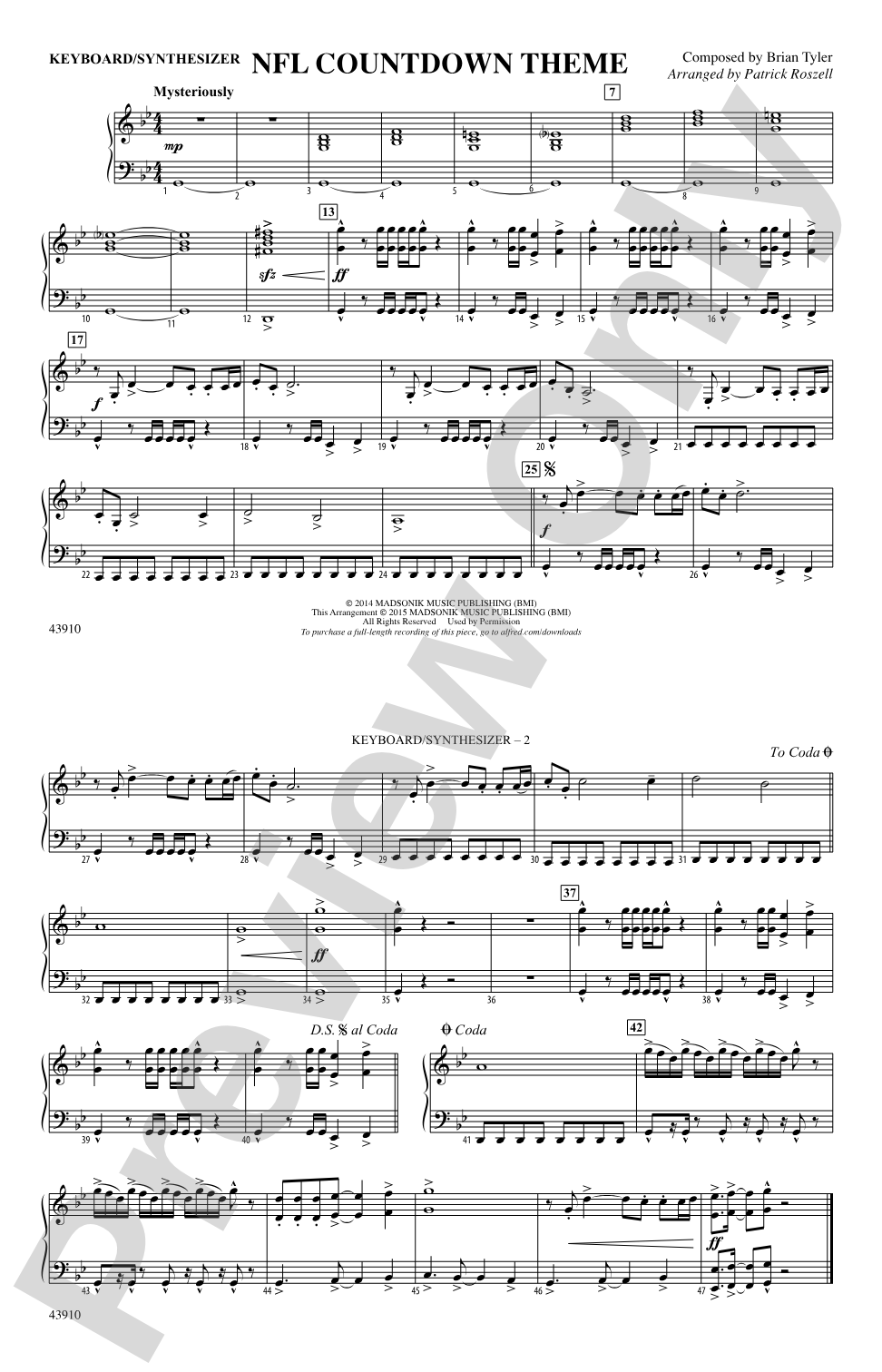 NFL Countdown Theme: Piano Accompaniment