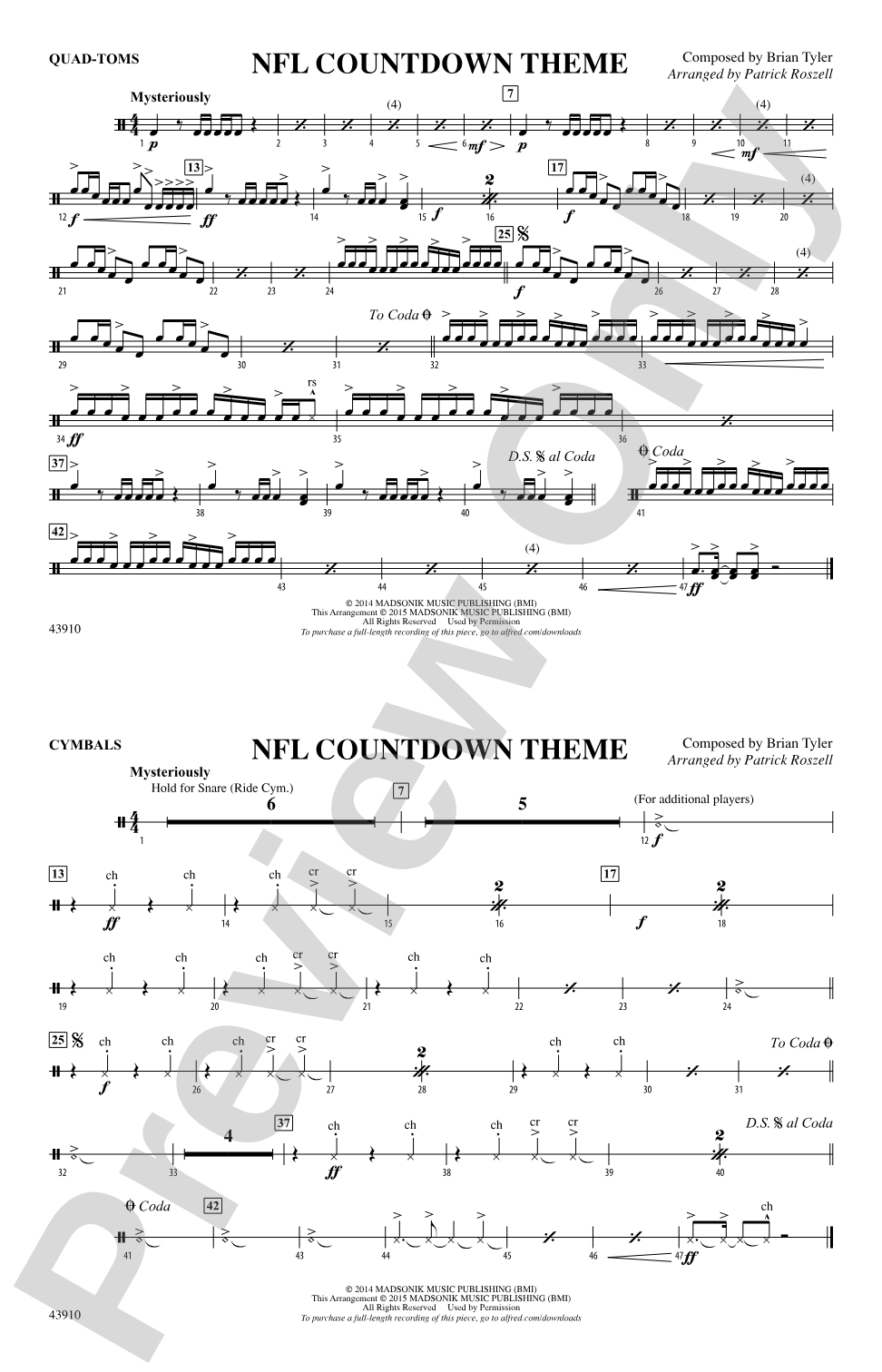 NFL Countdown Theme: Quad-Toms