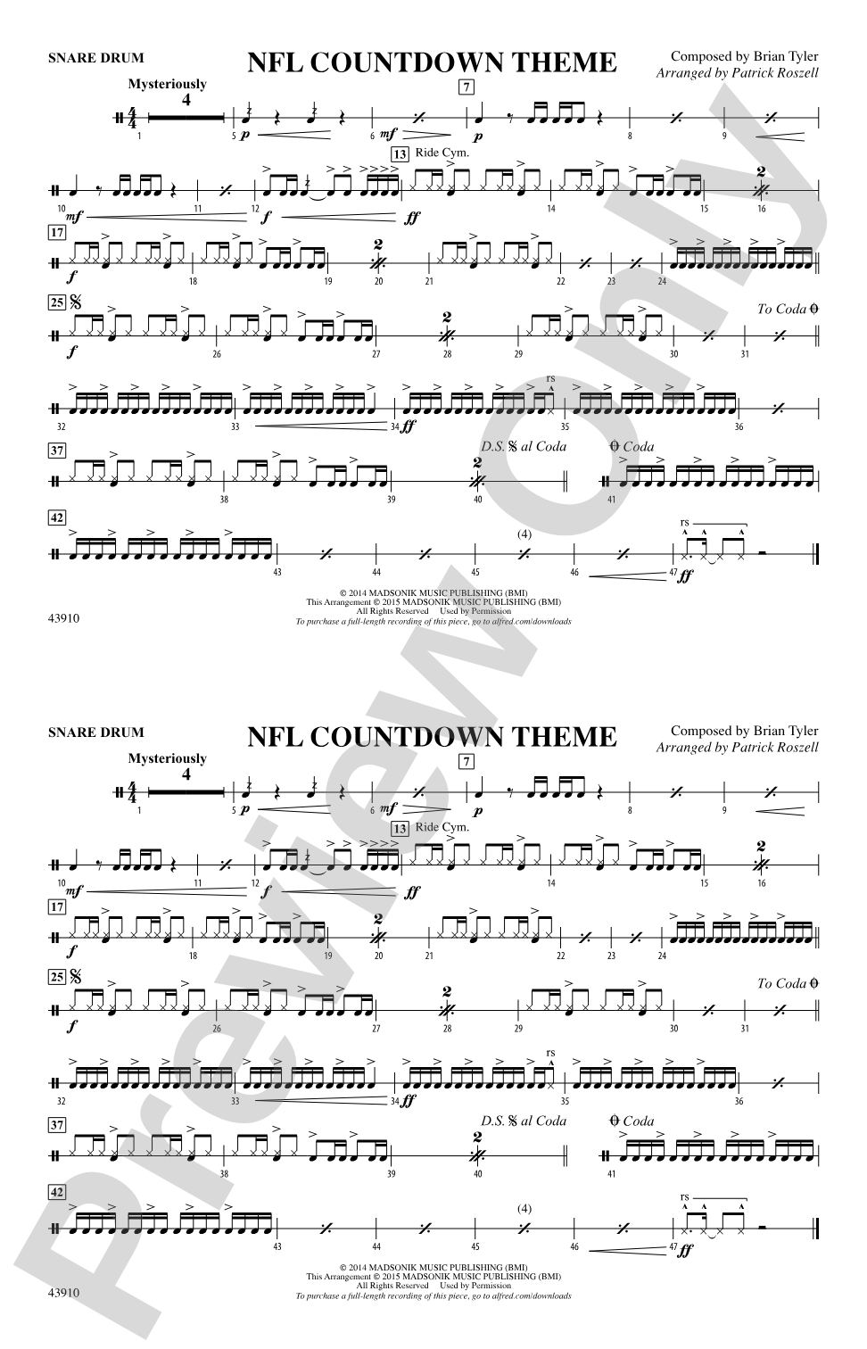 NFL Countdown Theme: Snare Drum