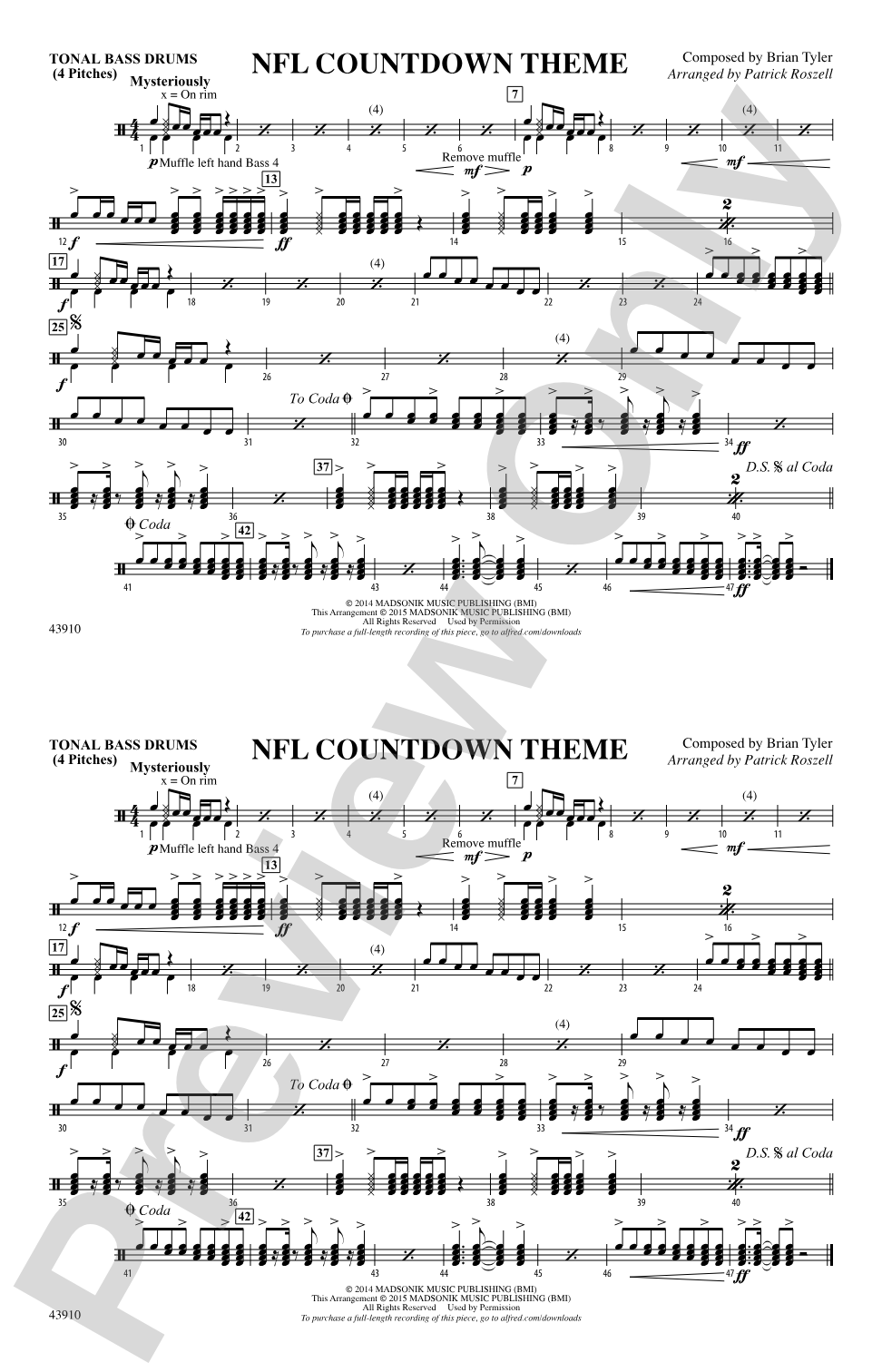 NFL Countdown Theme: Tonal Bass Drum