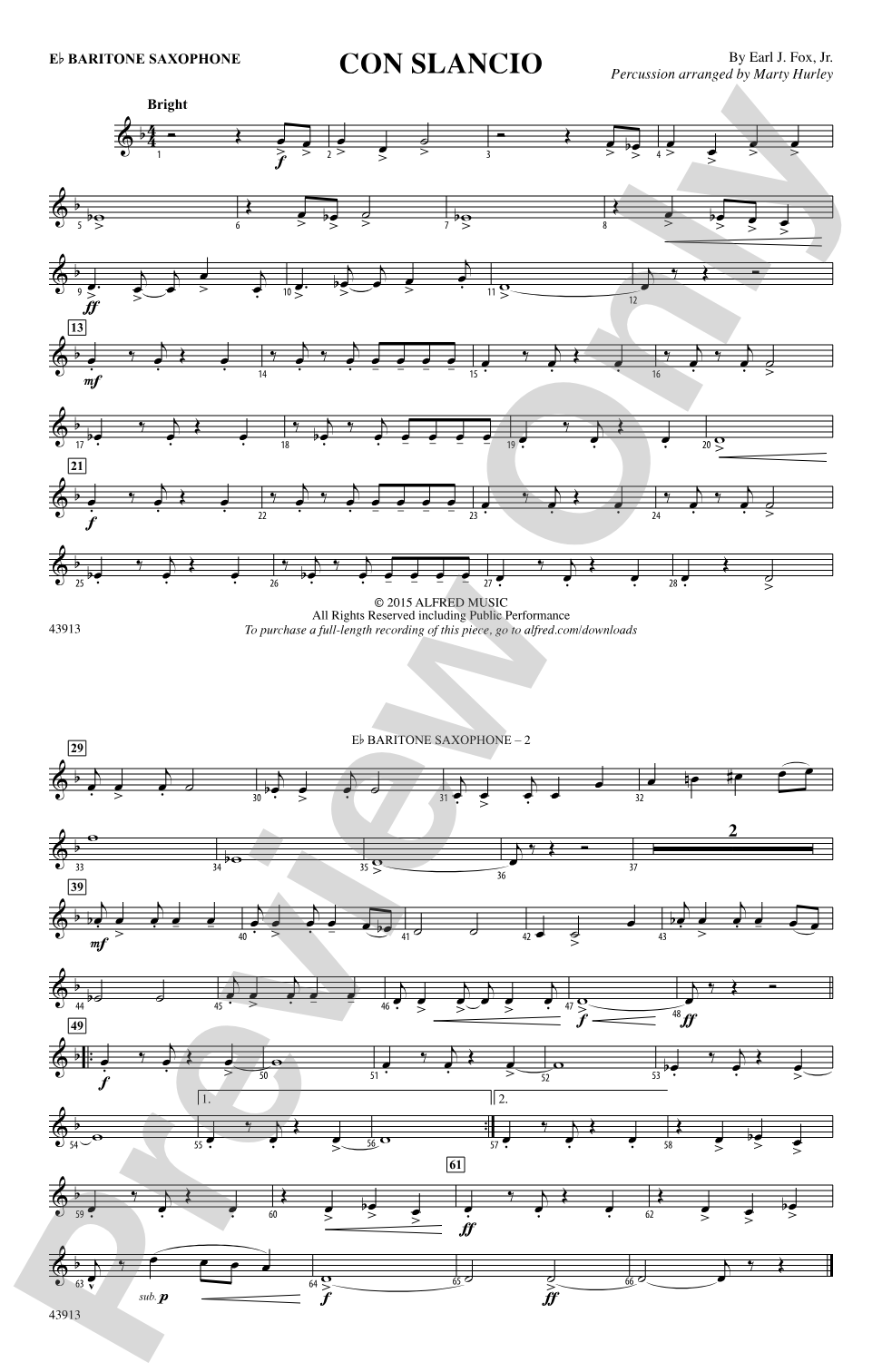 Con Slancio: E-flat Baritone Saxophone