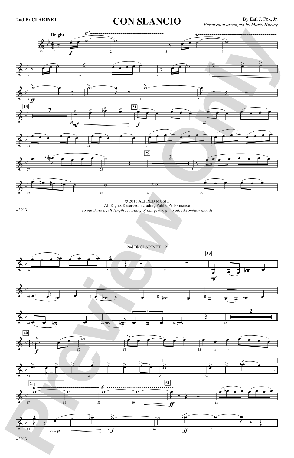 Con Slancio: 2nd B-flat Clarinet