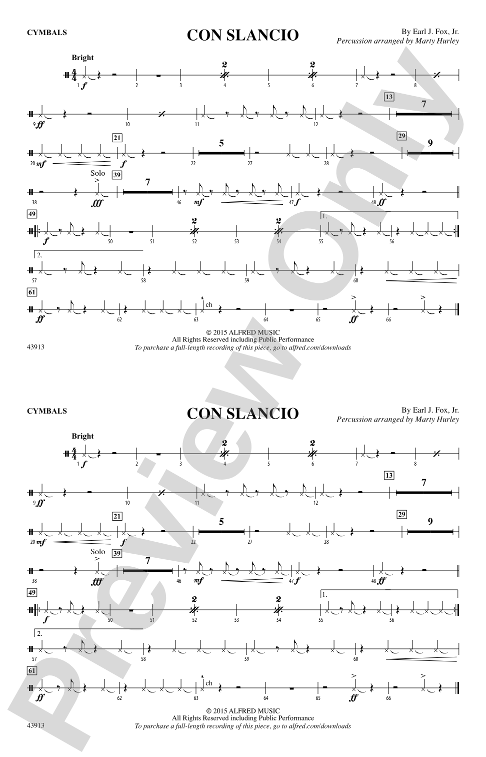 Con Slancio: Cymbals