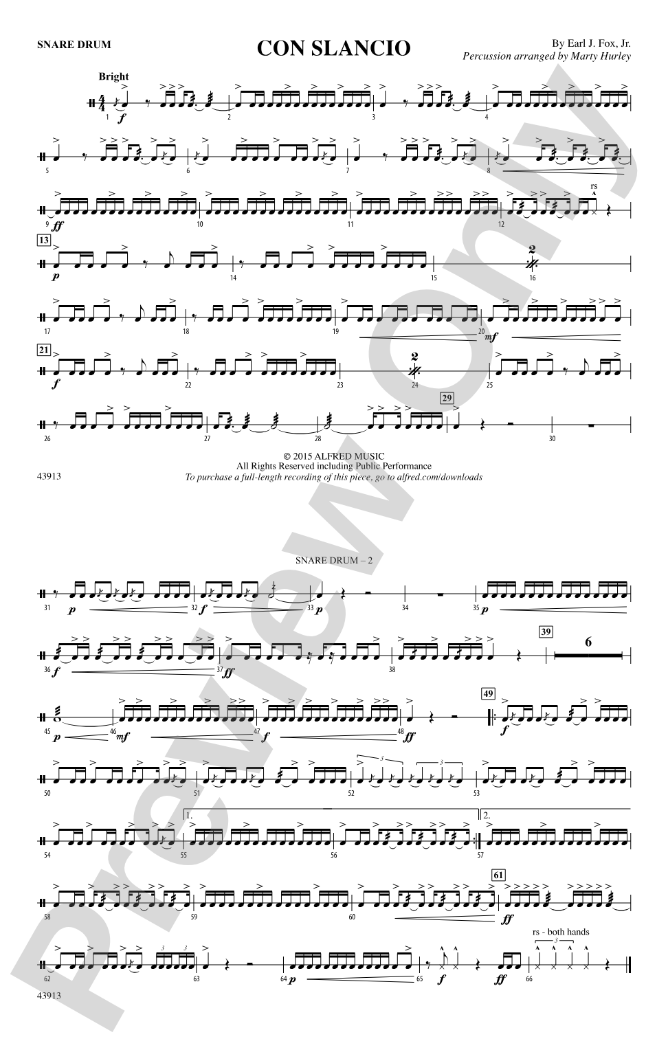 Con Slancio: Snare Drum