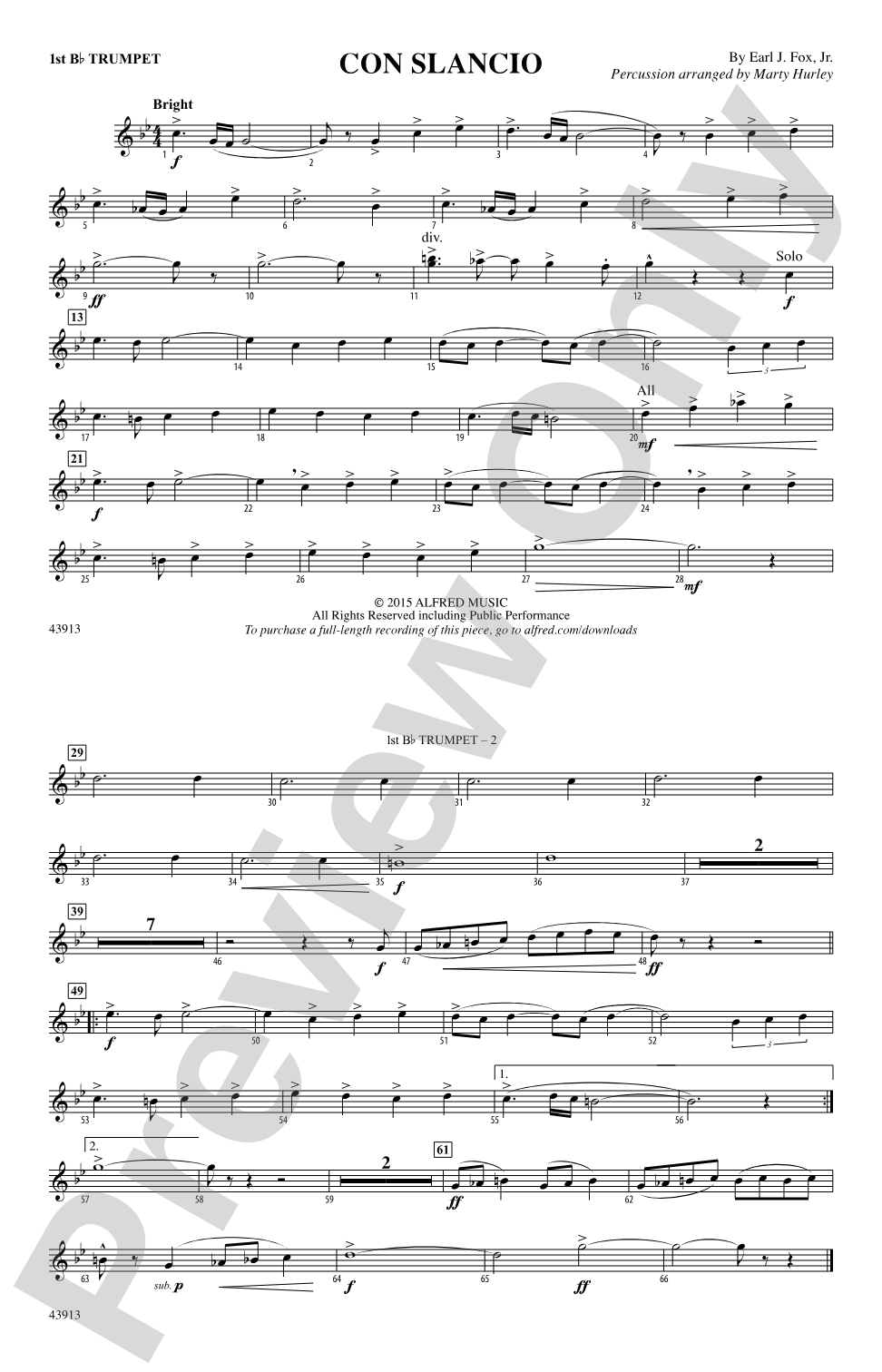 Con Slancio: 1st B-flat Trumpet