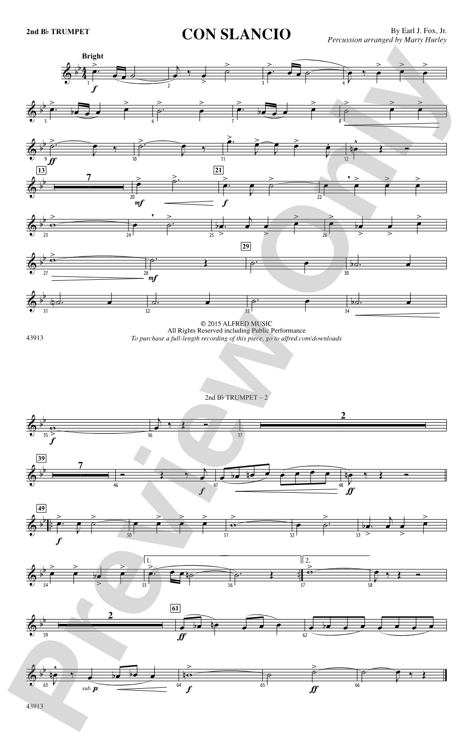 Con Slancio: 2nd B-flat Trumpet