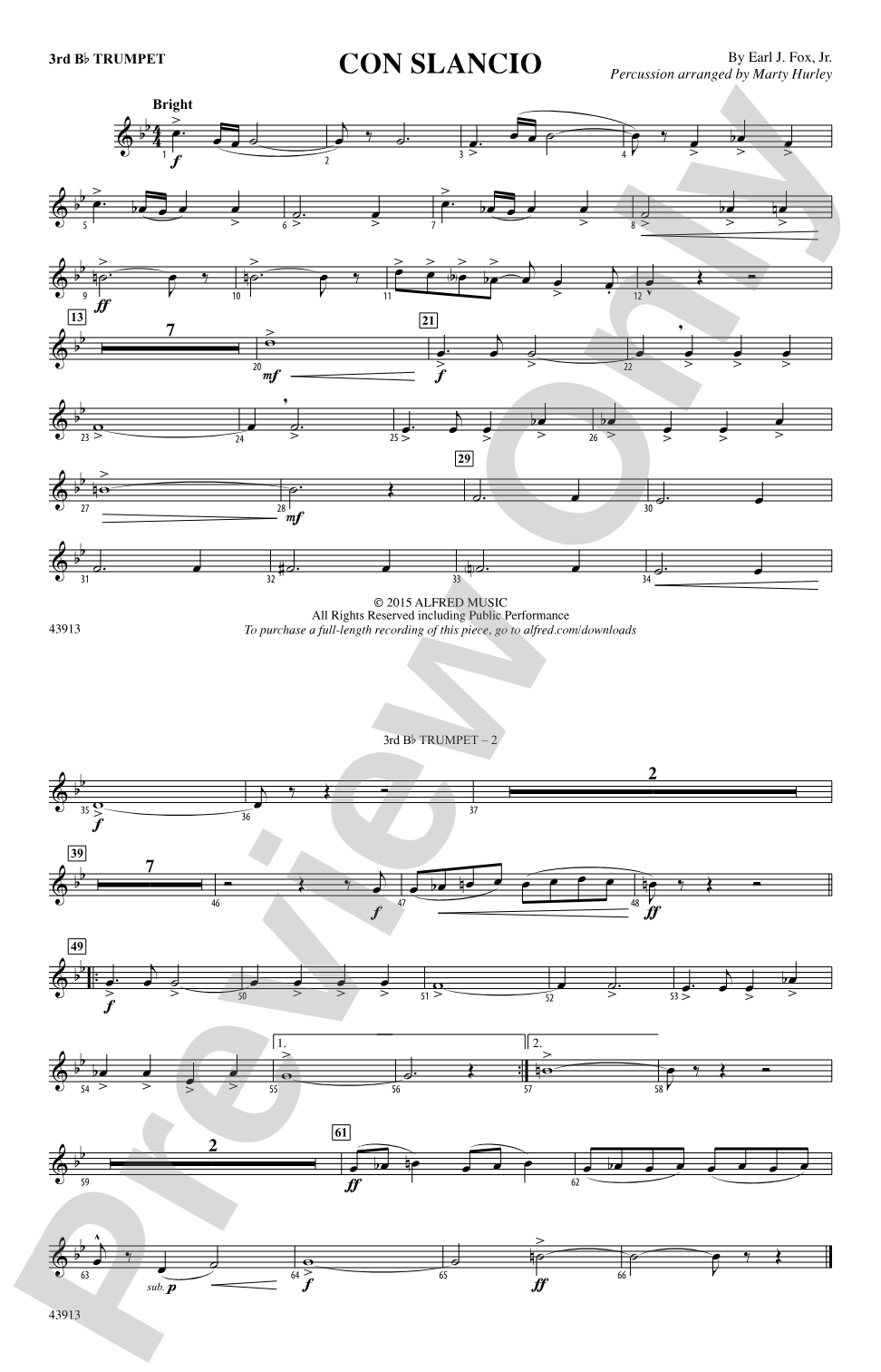 Con Slancio: 3rd B-flat Trumpet