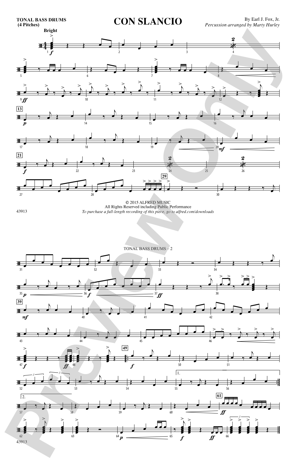 Con Slancio: Tonal Bass Drum
