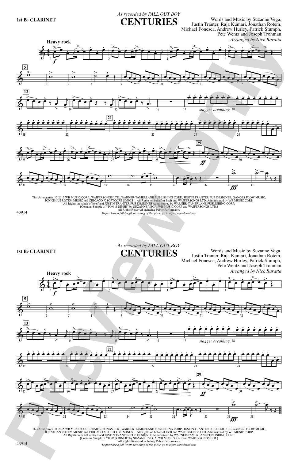Centuries: 1st B-flat Clarinet