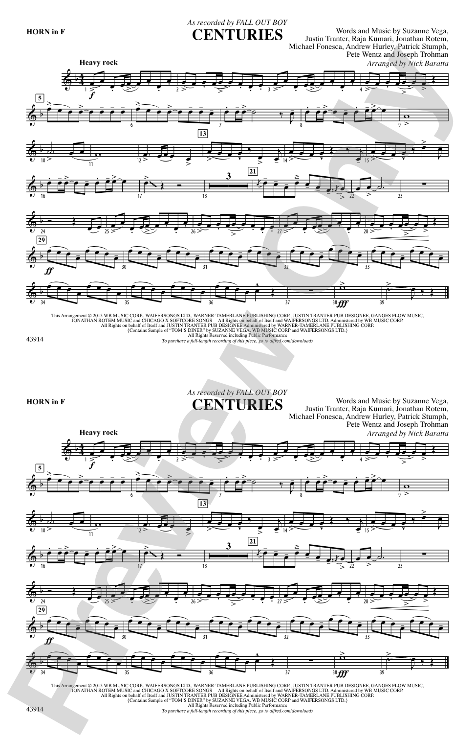 Centuries: 1st F Horn