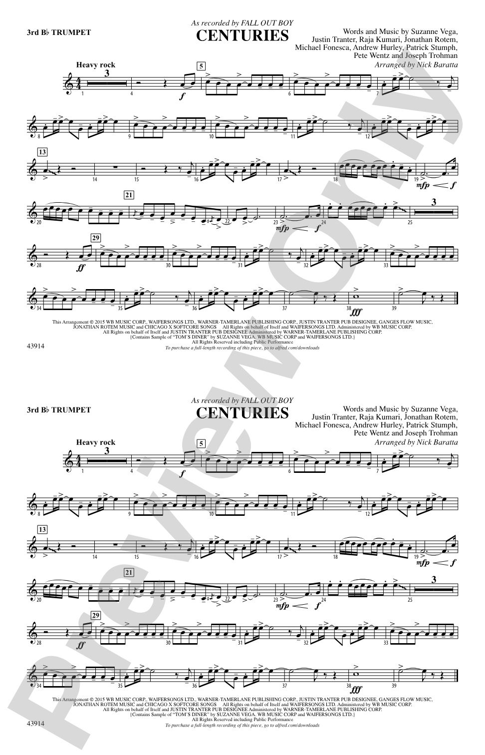 Centuries: 3rd B-flat Trumpet