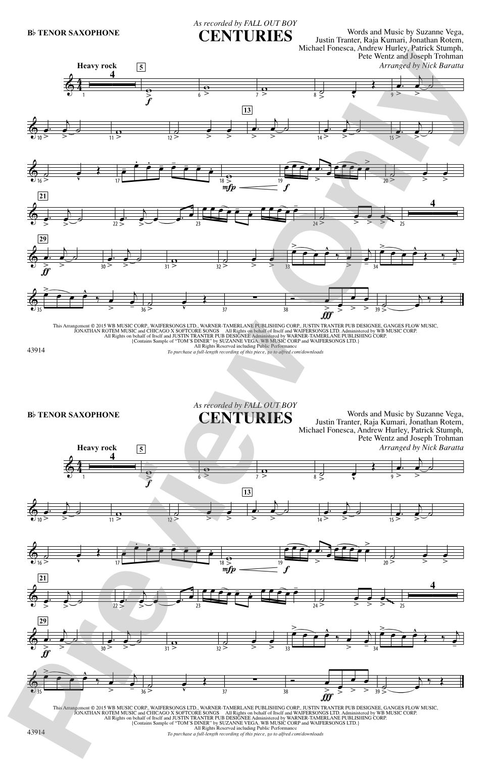 Centuries: B-flat Tenor Saxophone
