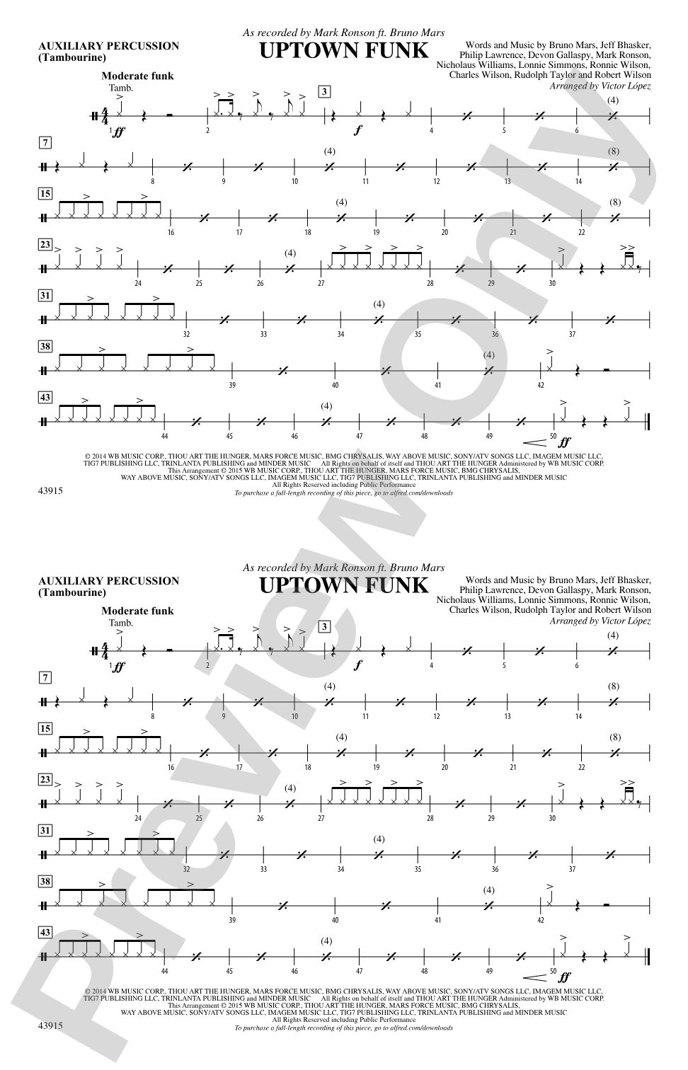 Uptown Funk: Auxiliary Percussion