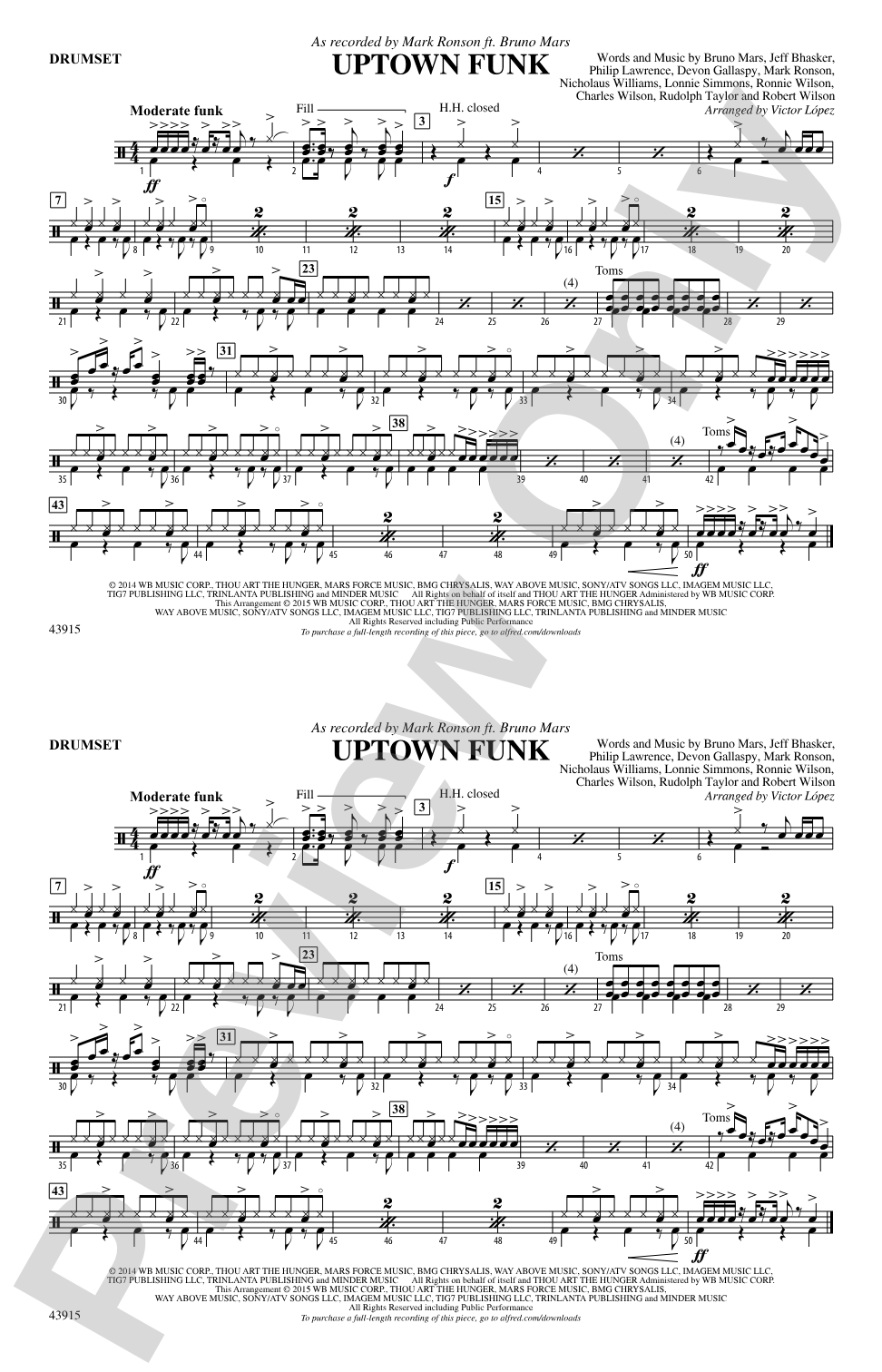 Uptown Funk: Drums