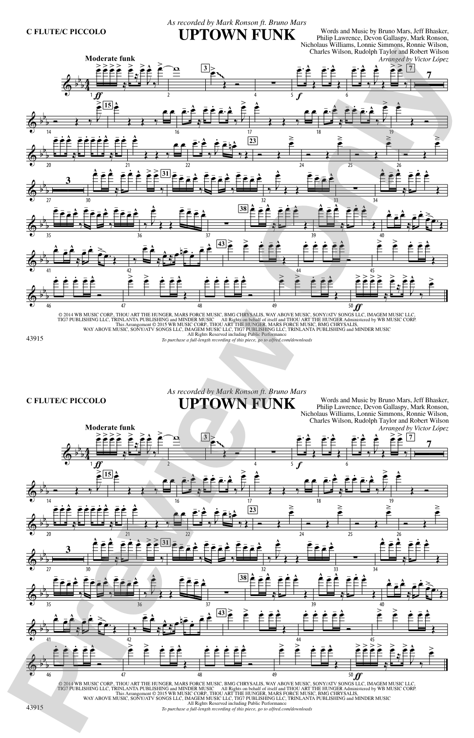 Uptown Funk: Flute
