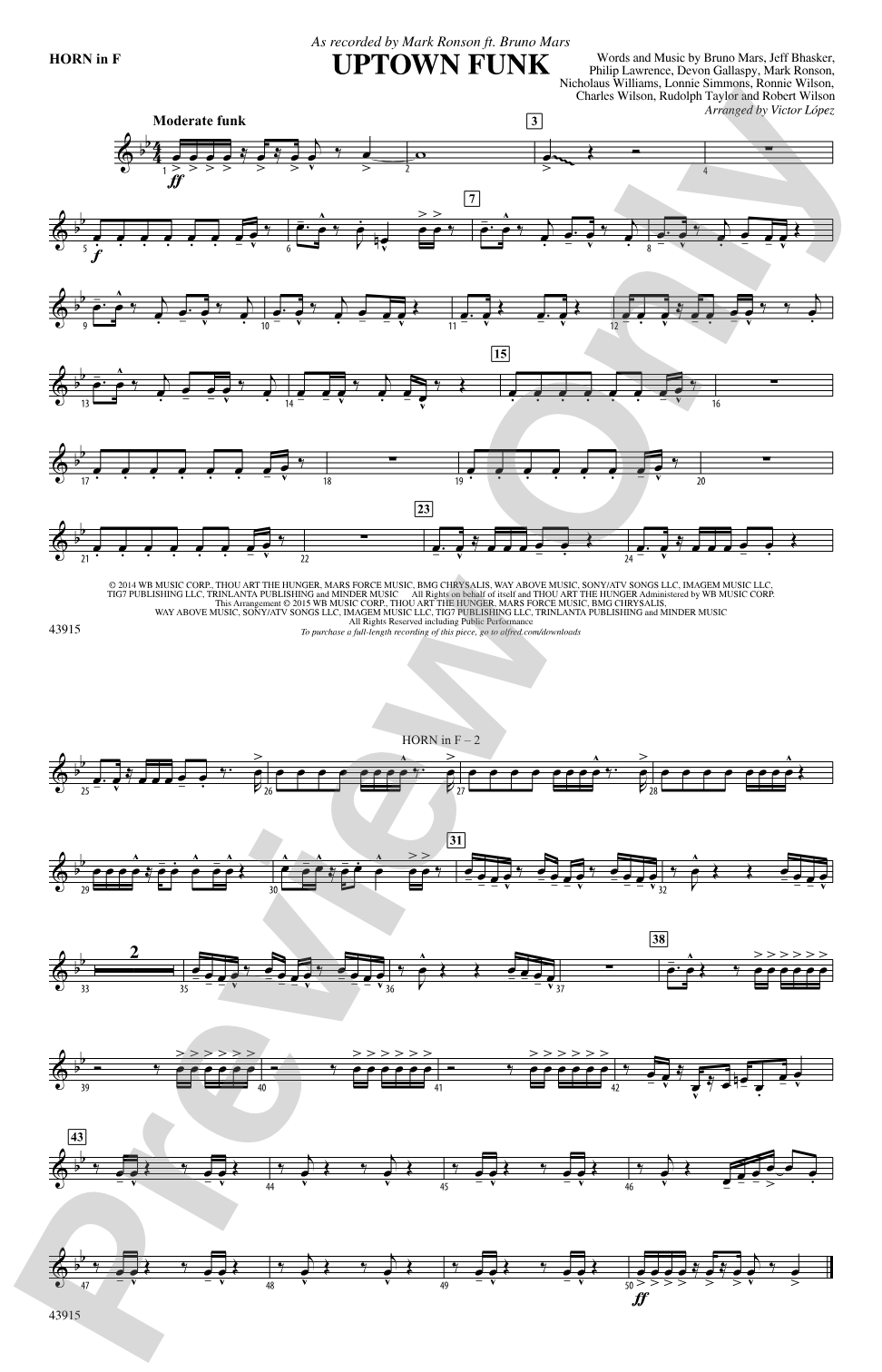 Uptown Funk: 1st F Horn
