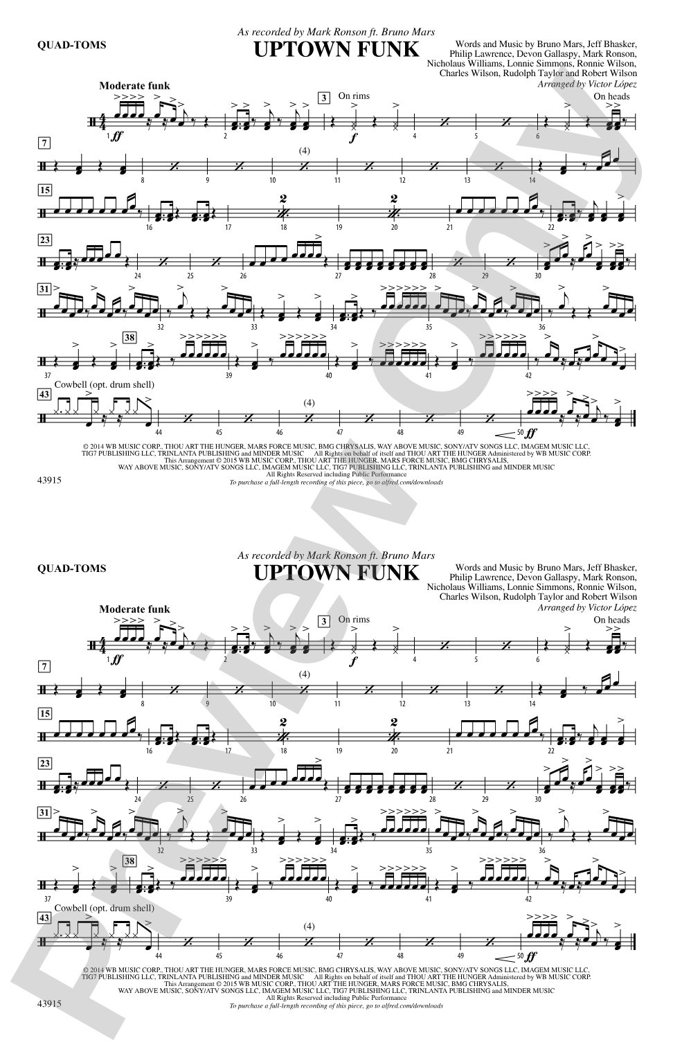 Uptown Funk: Quad-Toms