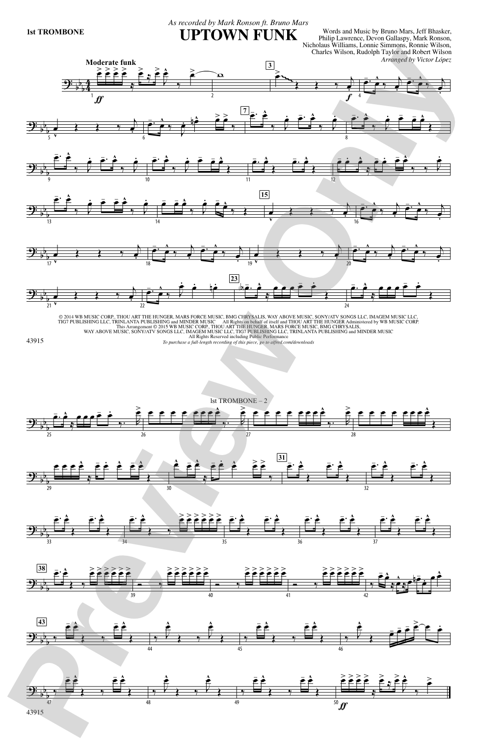 Uptown Funk: 1st Trombone
