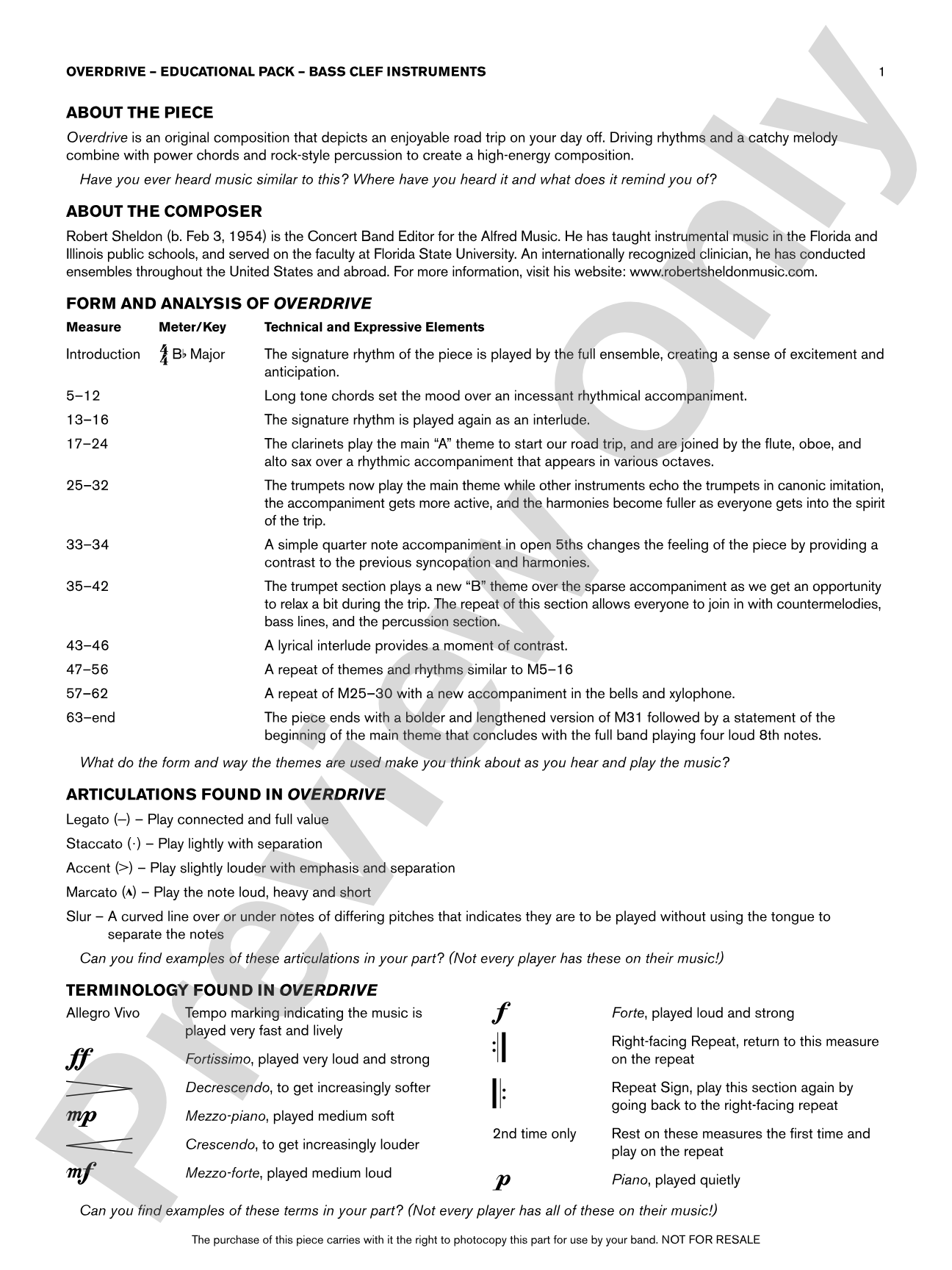 Overdrive: Bass Clef Educational Pack
