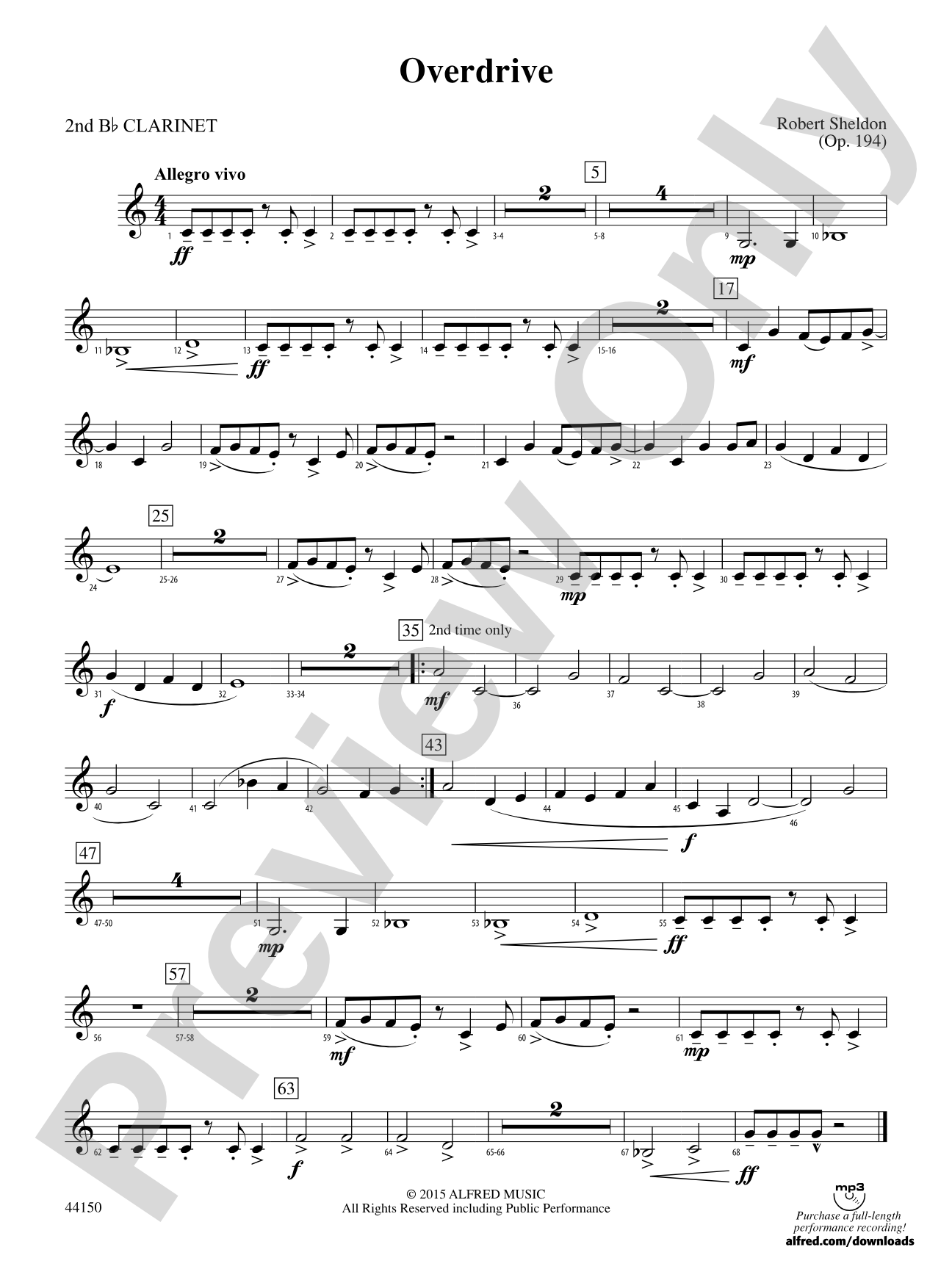 Overdrive: 2nd B-flat Clarinet