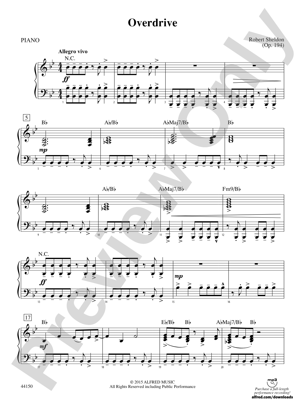 Overdrive: Piano Accompaniment