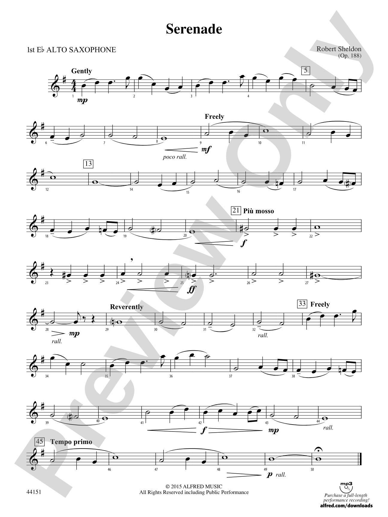Serenade: E-flat Alto Saxophone
