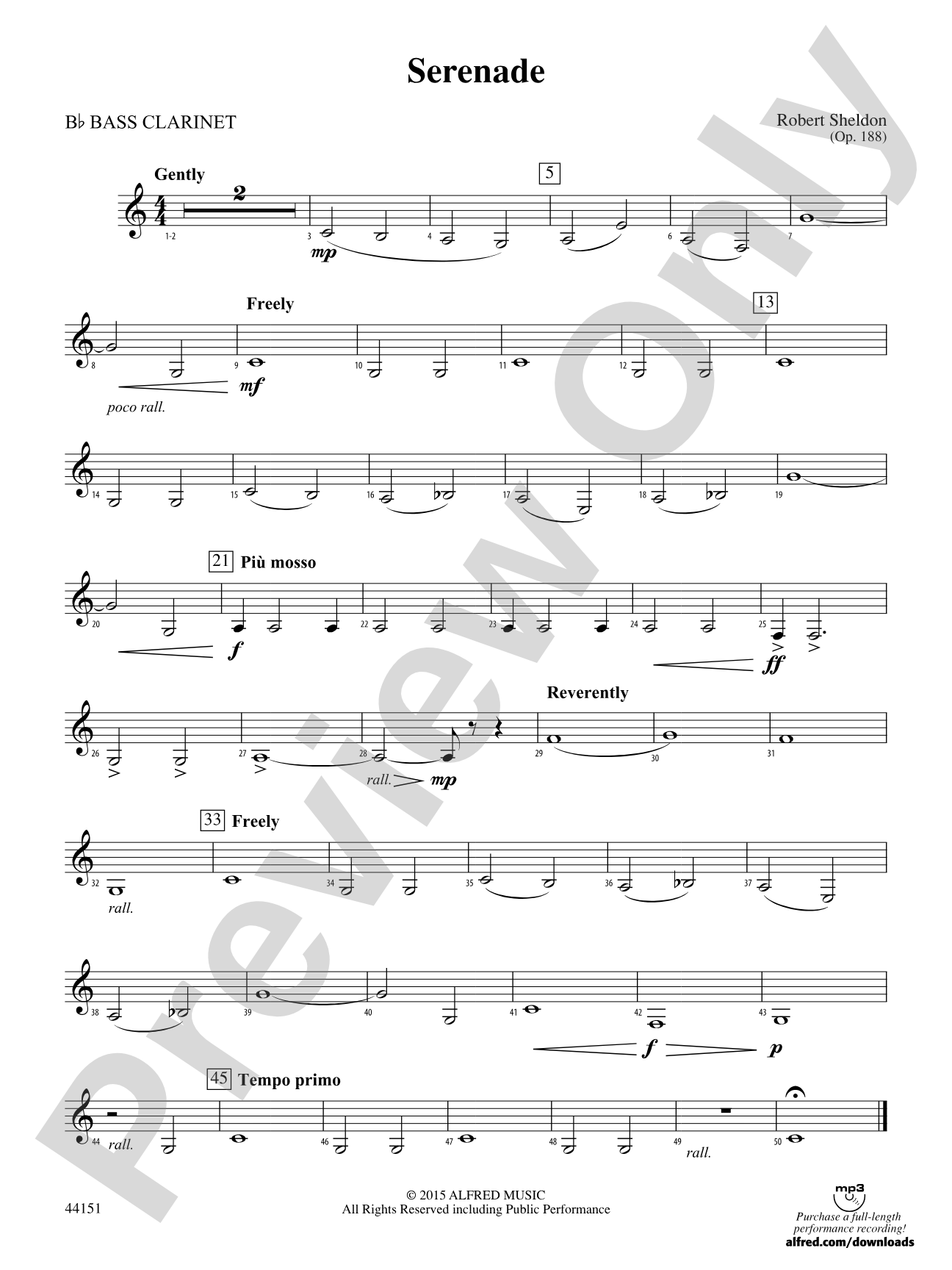 Serenade: B-flat Bass Clarinet