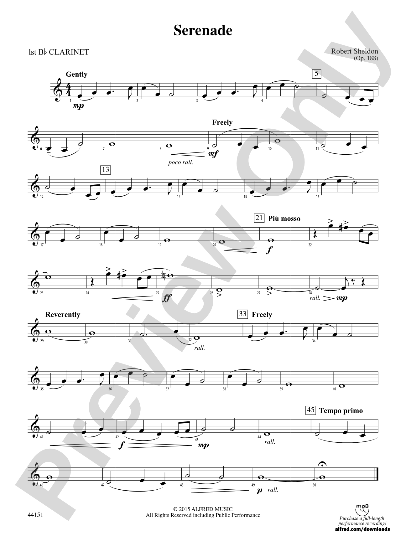 Serenade: 1st B-flat Clarinet