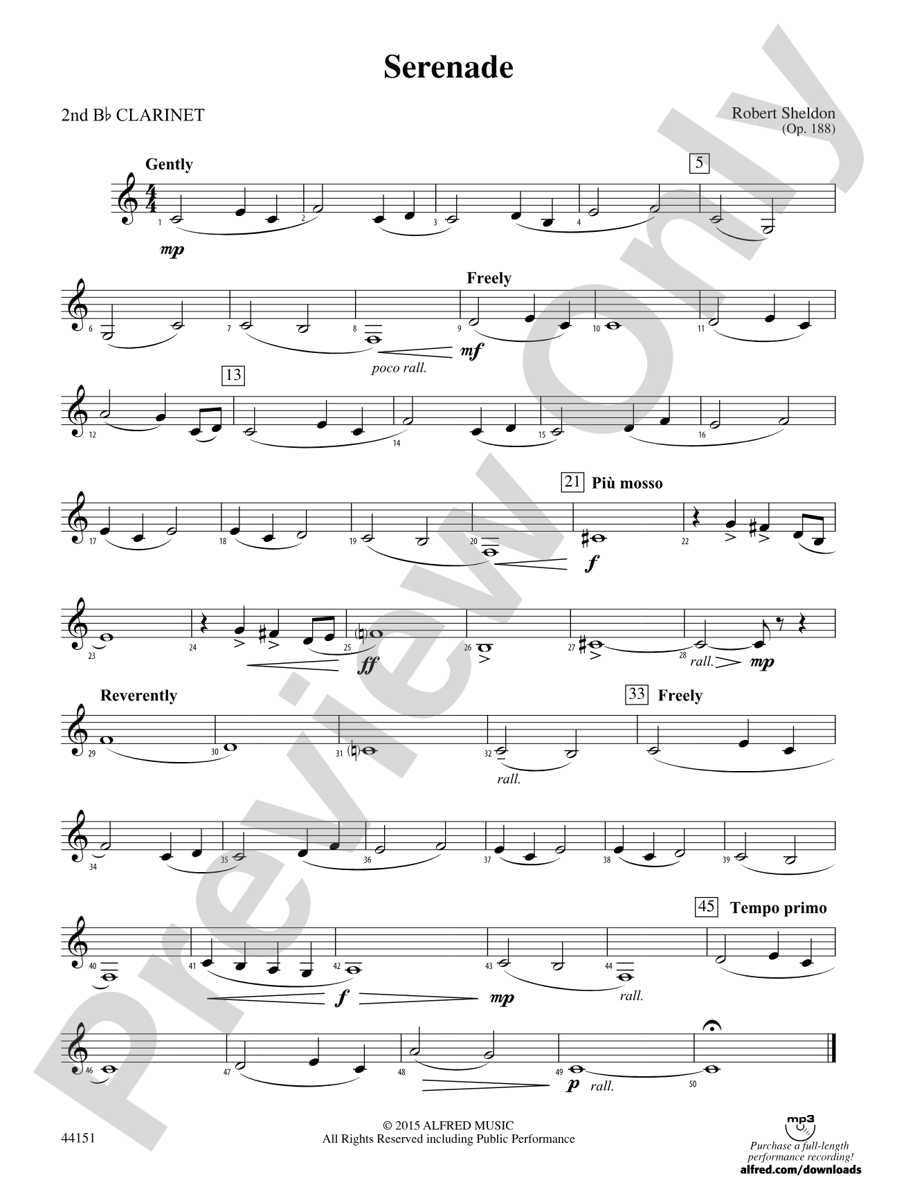 Serenade: 2nd B-flat Clarinet