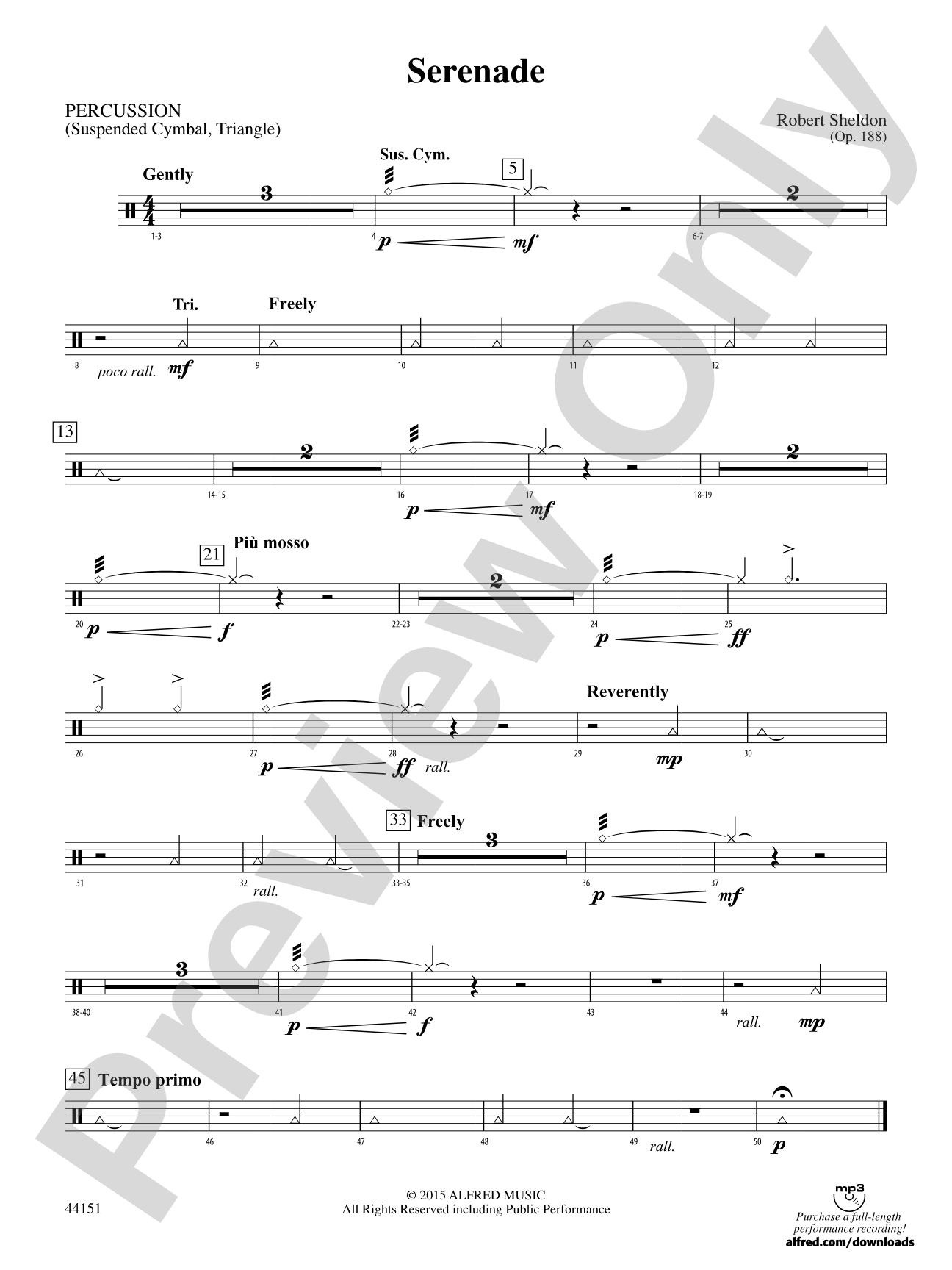 Serenade: 1st Percussion