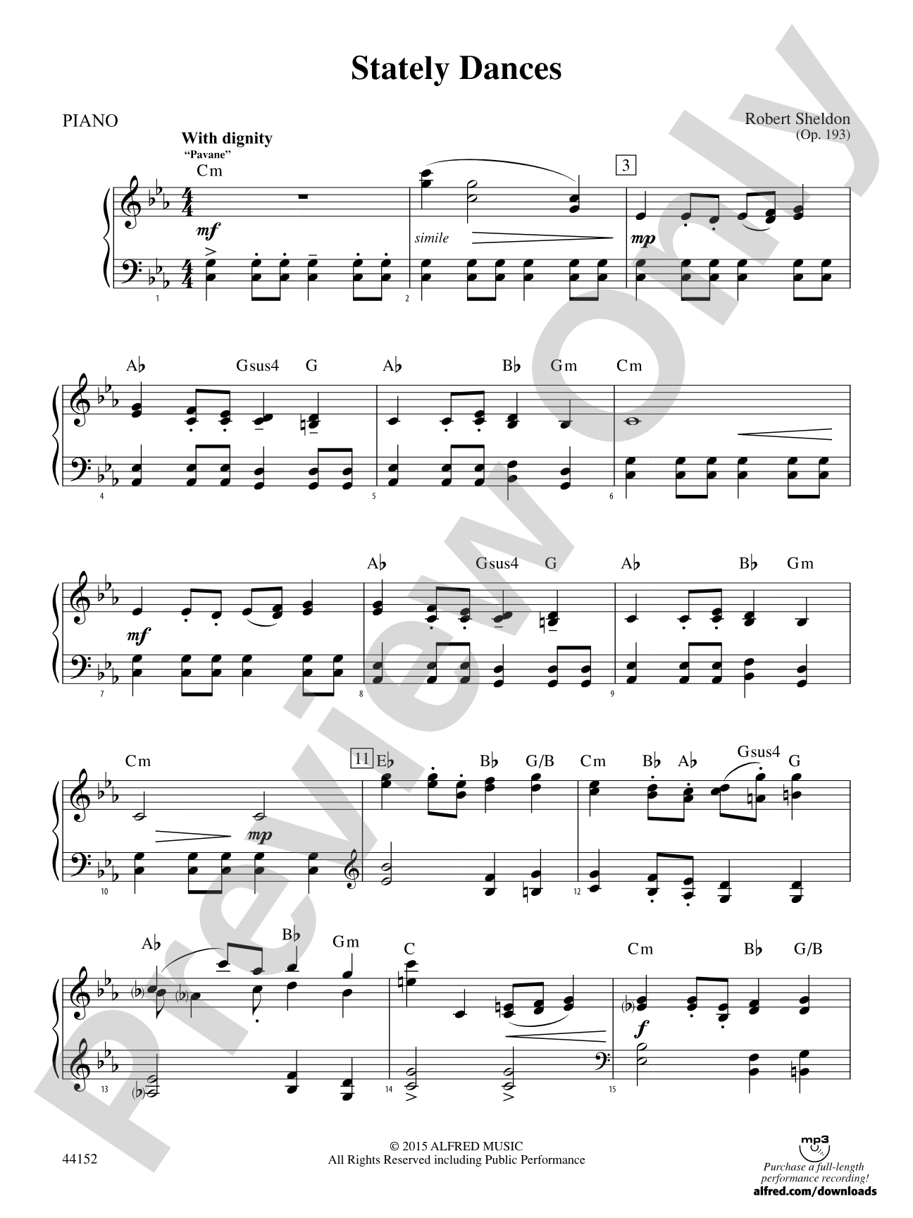 Stately Dances: Piano Accompaniment