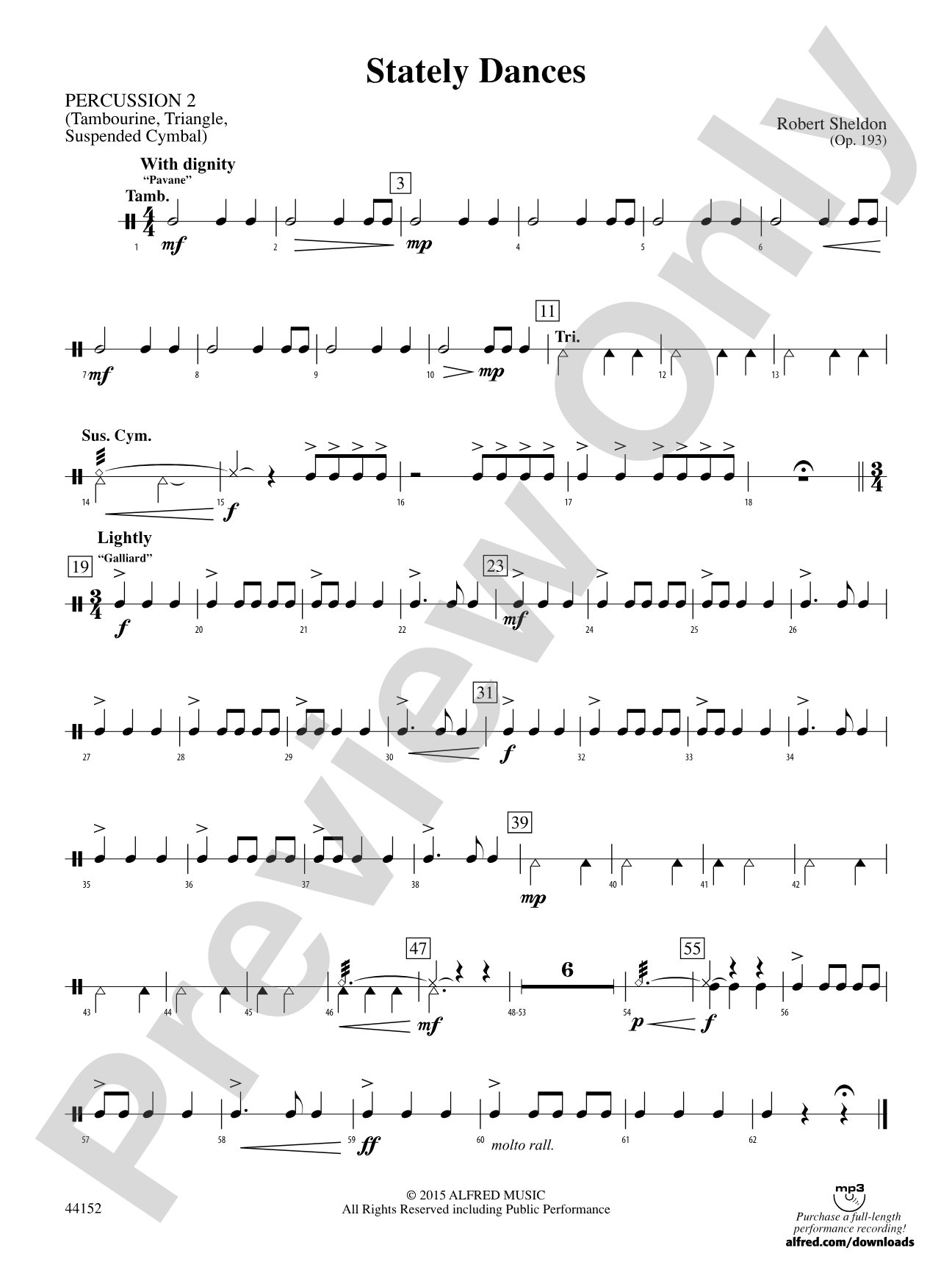 Stately Dances: 2nd Percussion
