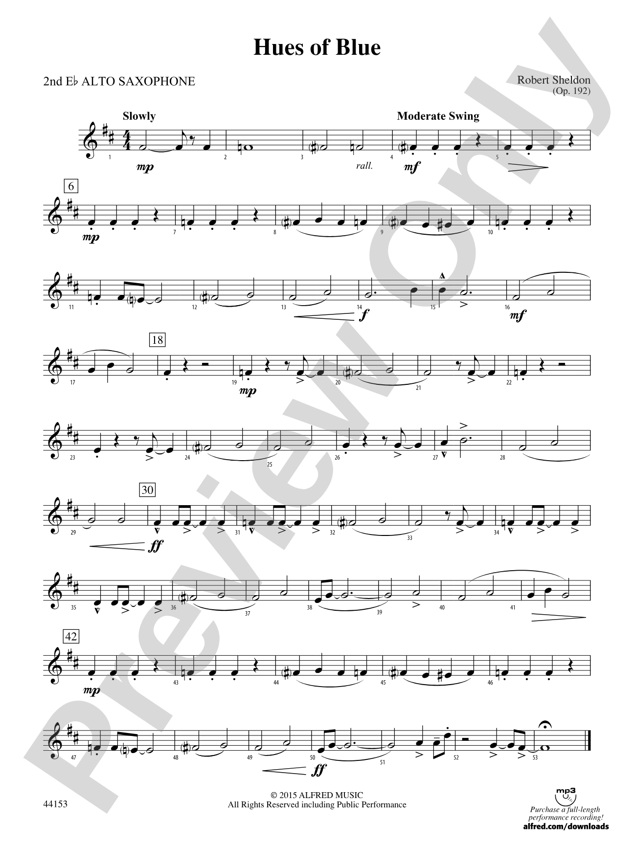 Hues of Blue: 2nd E-flat Alto Saxophone