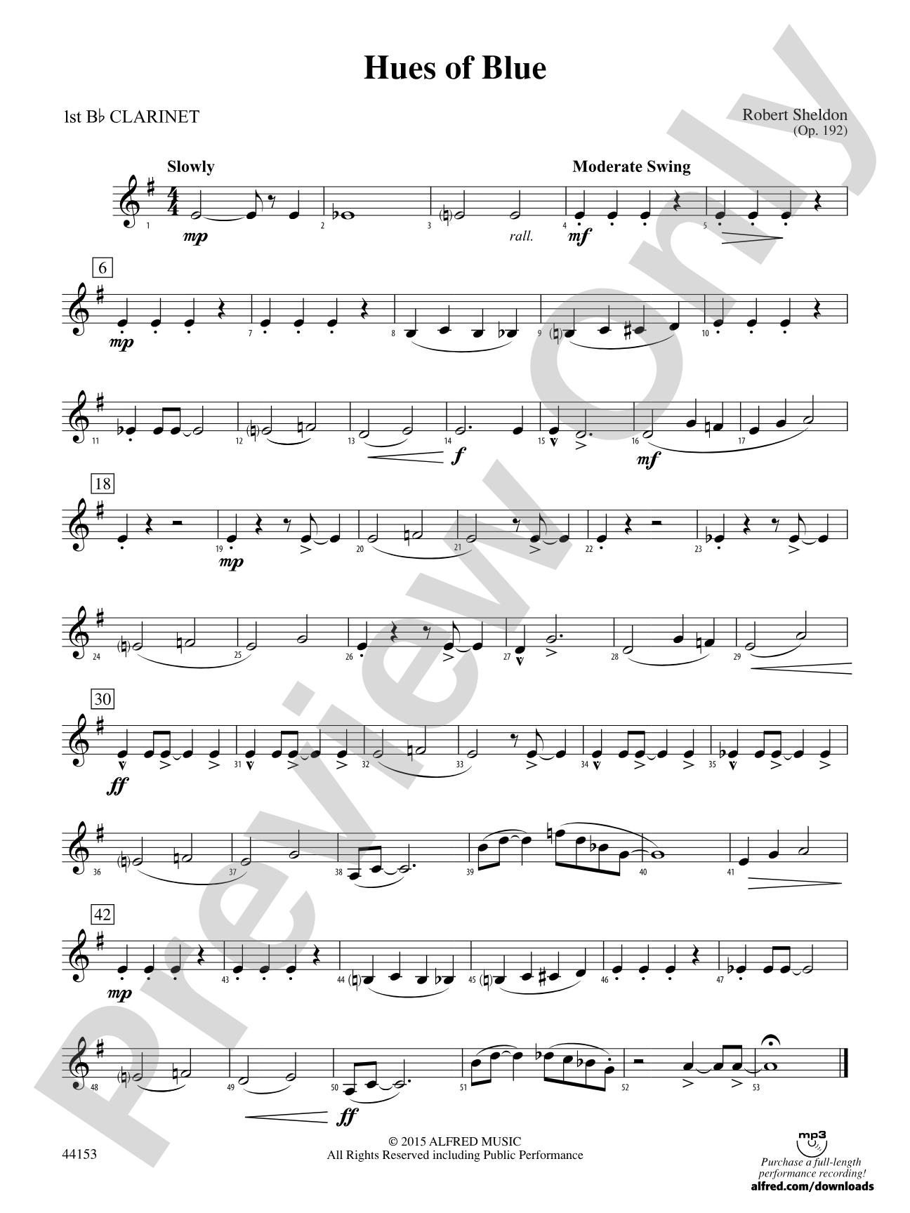 Hues of Blue: 1st B-flat Clarinet
