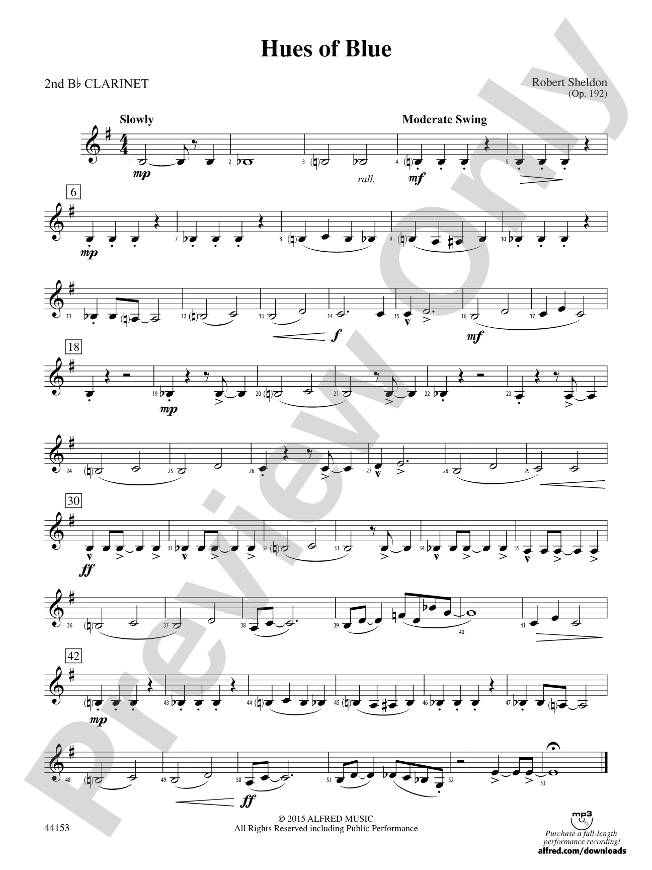 Hues of Blue: 2nd B-flat Clarinet