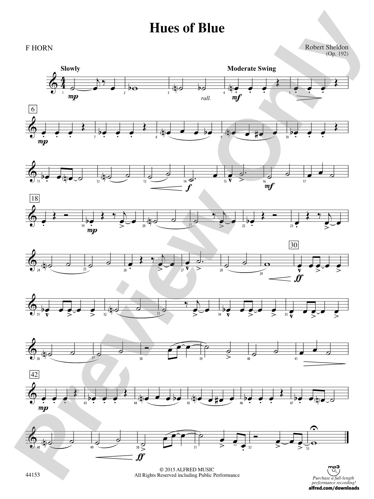 Hues of Blue: 1st F Horn