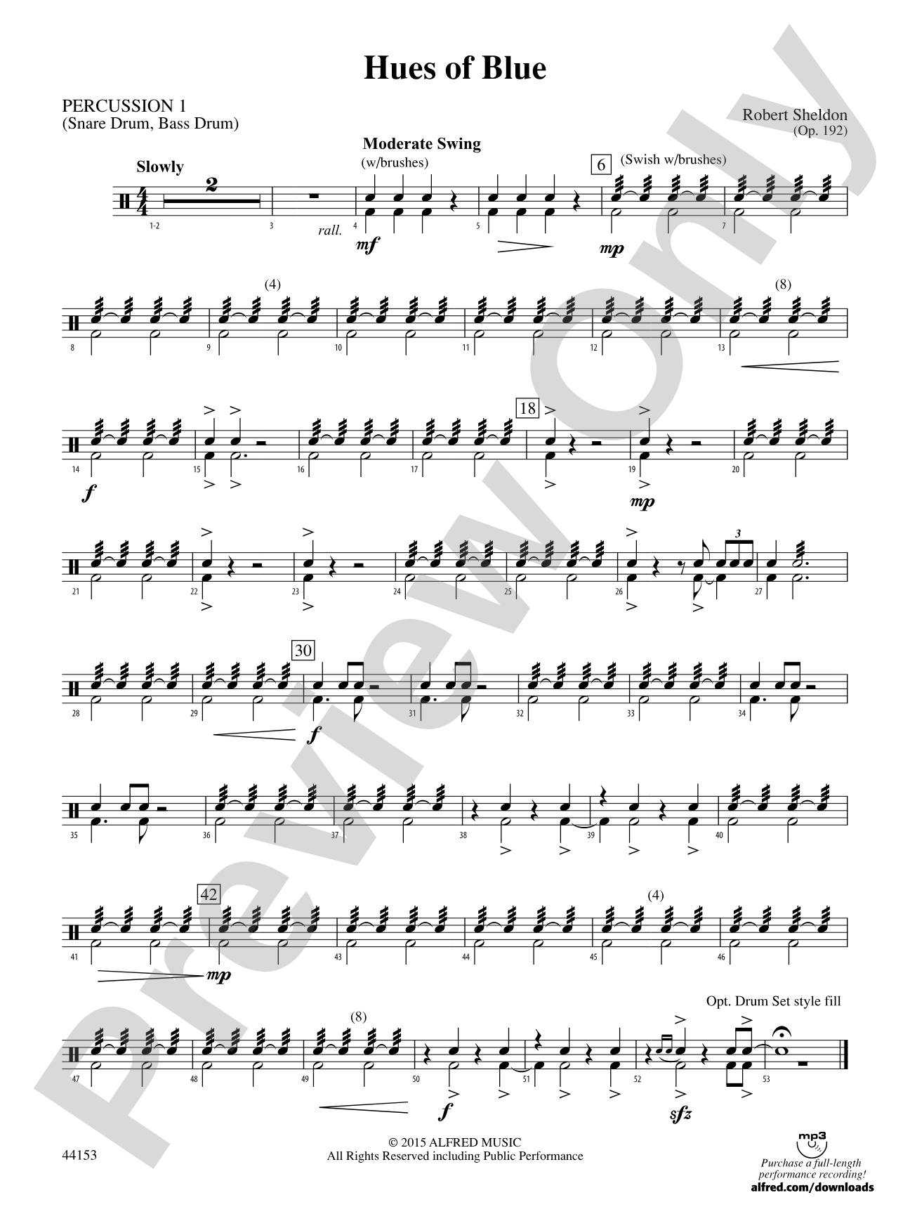 Hues of Blue: 1st Percussion