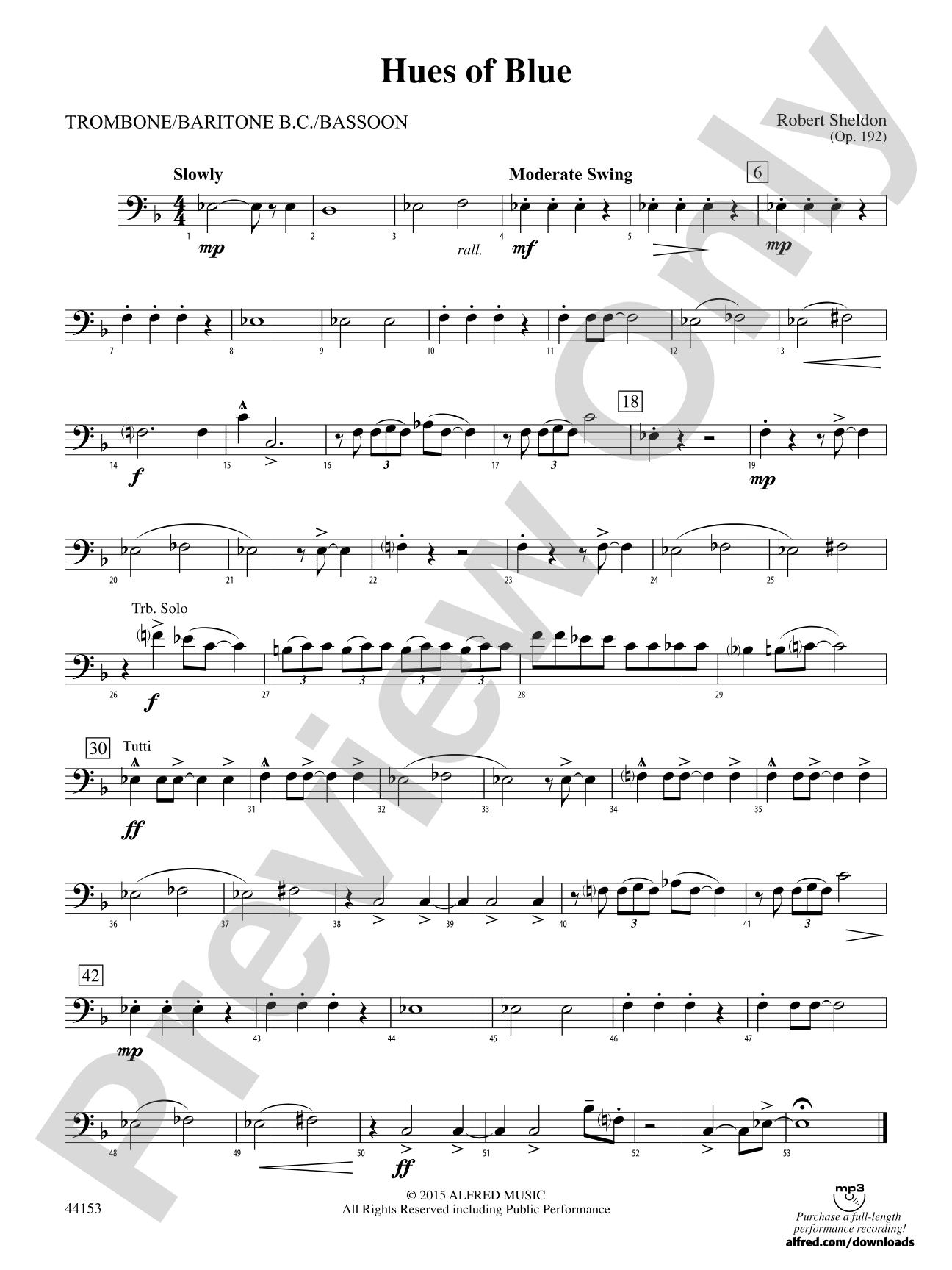 Hues of Blue: 1st Trombone