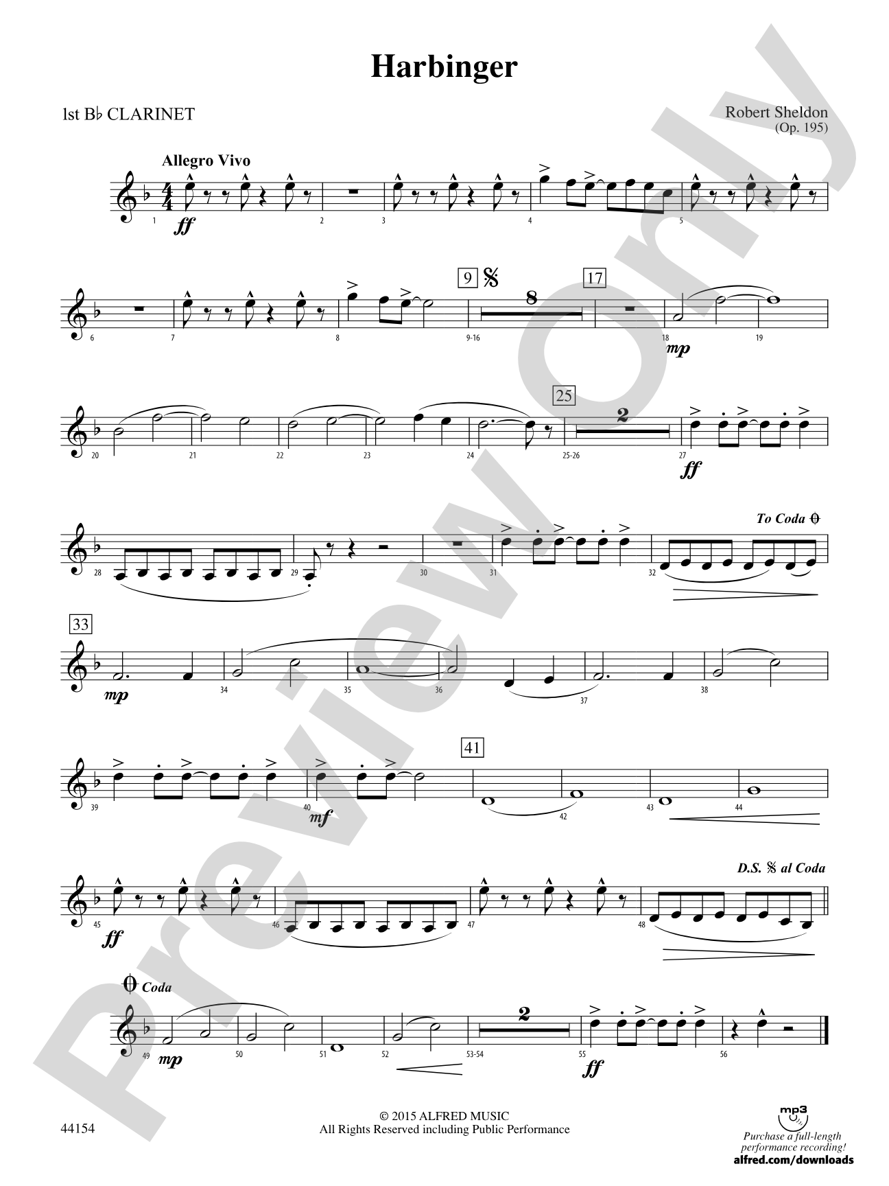 Harbinger: 1st B-flat Clarinet