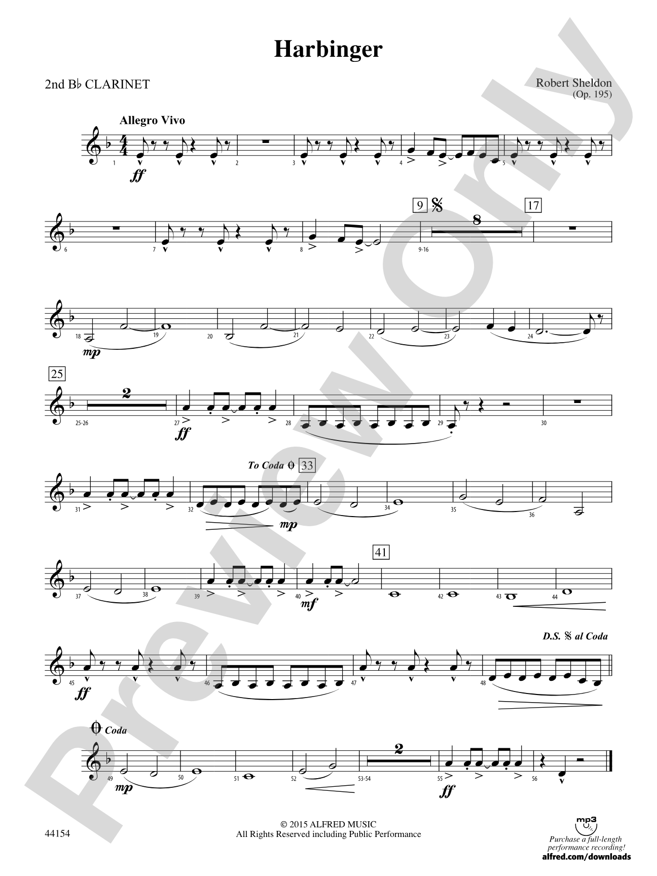 Harbinger: 2nd B-flat Clarinet