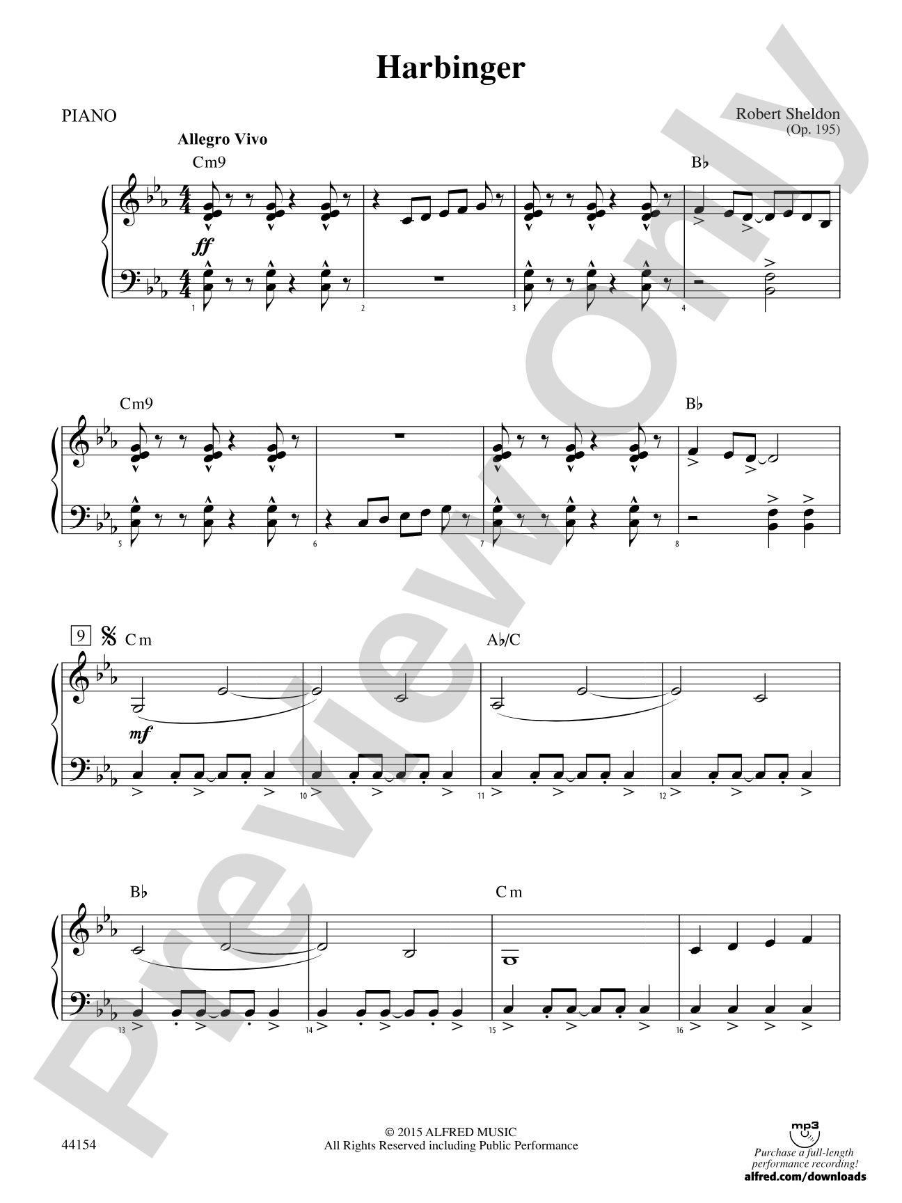 Harbinger: Piano Accompaniment