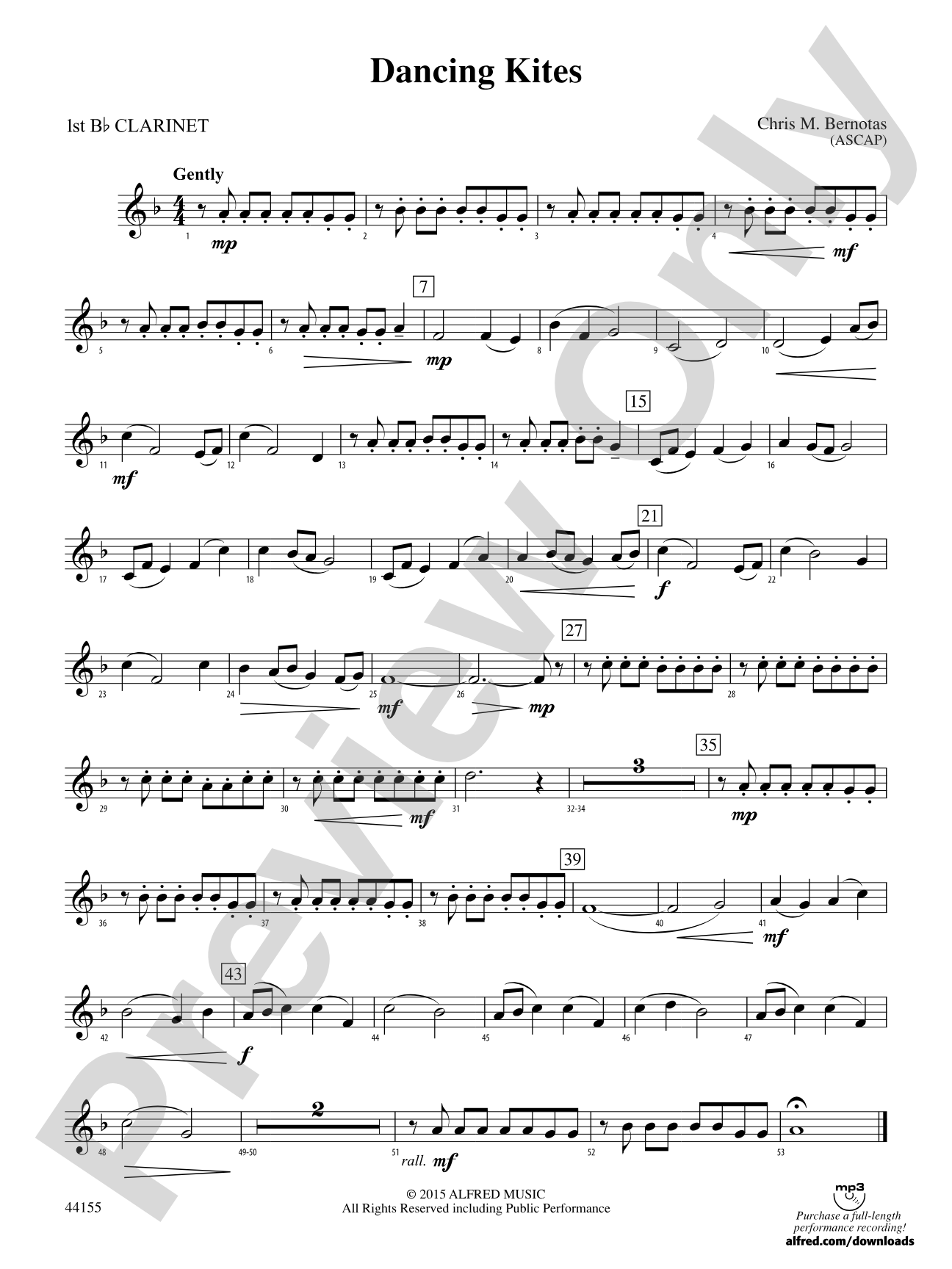 Dancing Kites: 1st B-flat Clarinet