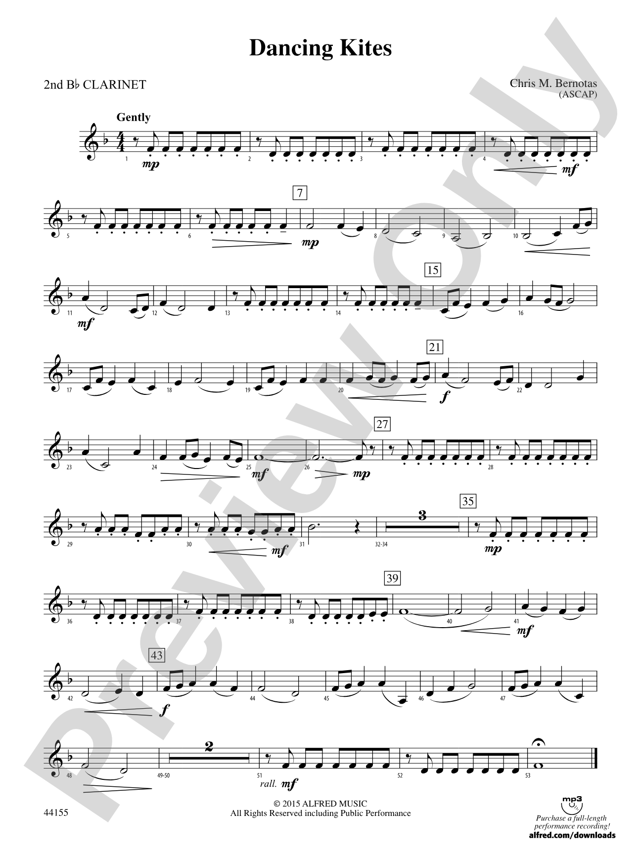 Dancing Kites: 2nd B-flat Clarinet