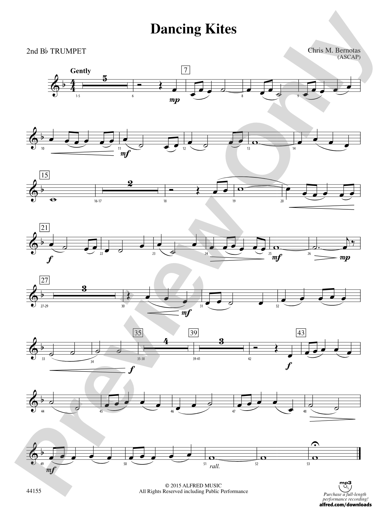 Dancing Kites: 2nd B-flat Trumpet