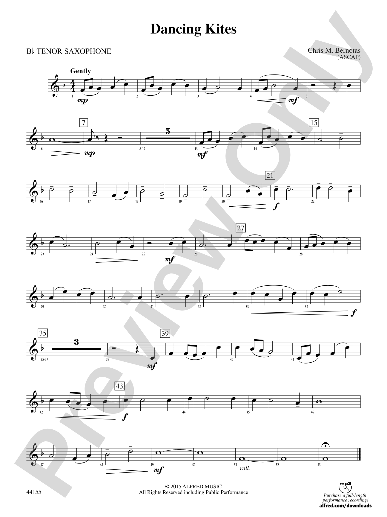 Dancing Kites: B-flat Tenor Saxophone