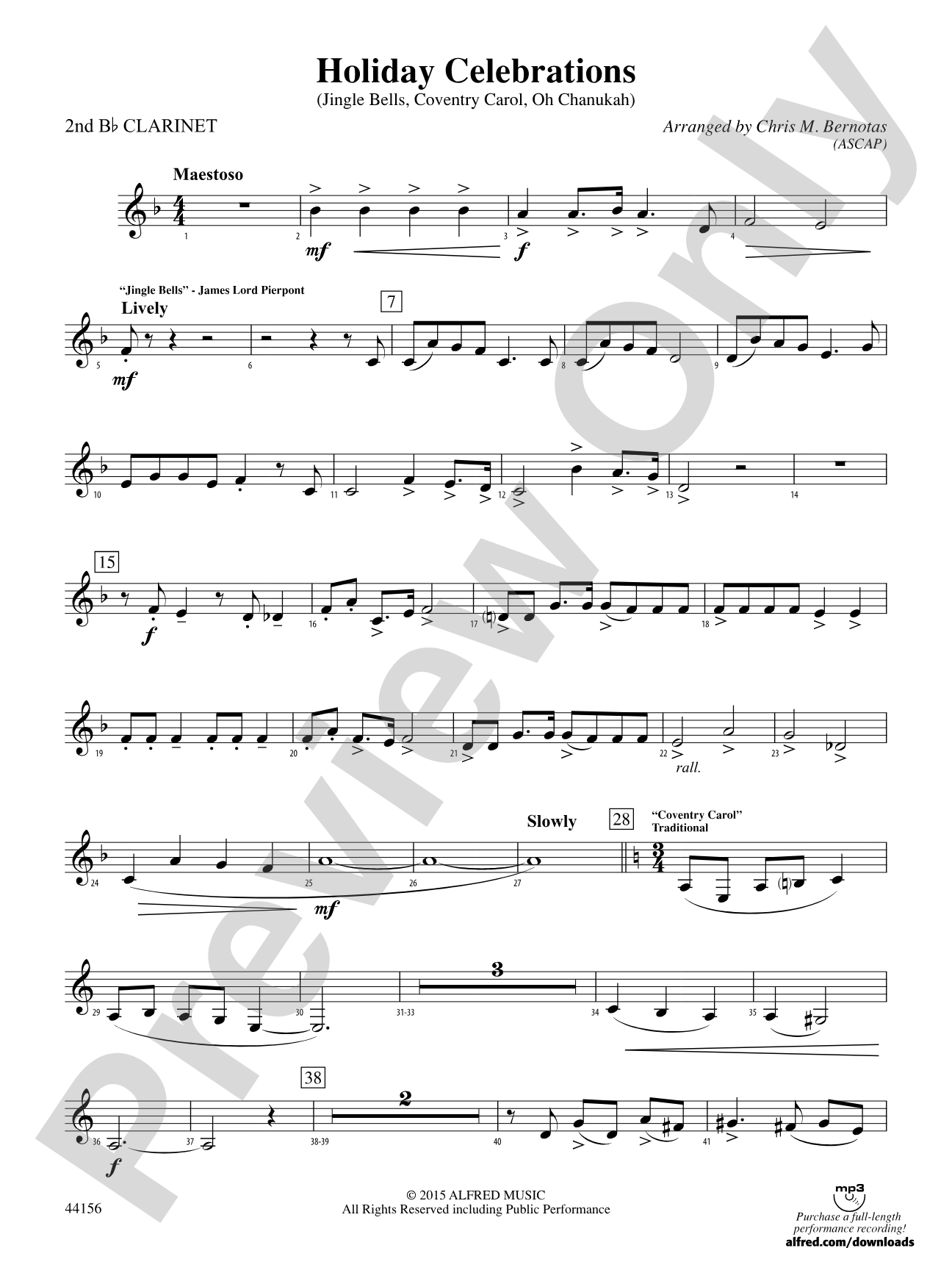 Holiday Celebrations: 2nd B-flat Clarinet