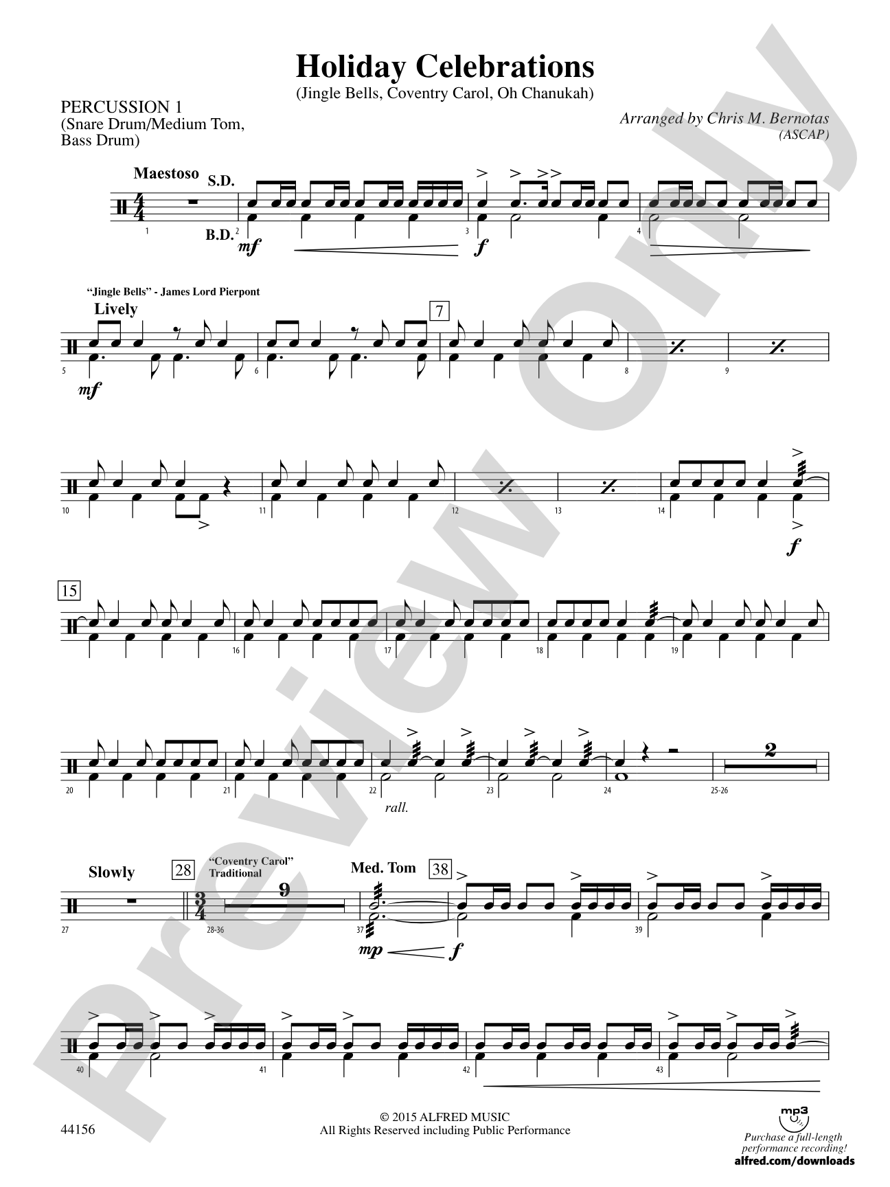 Holiday Celebrations: 1st Percussion